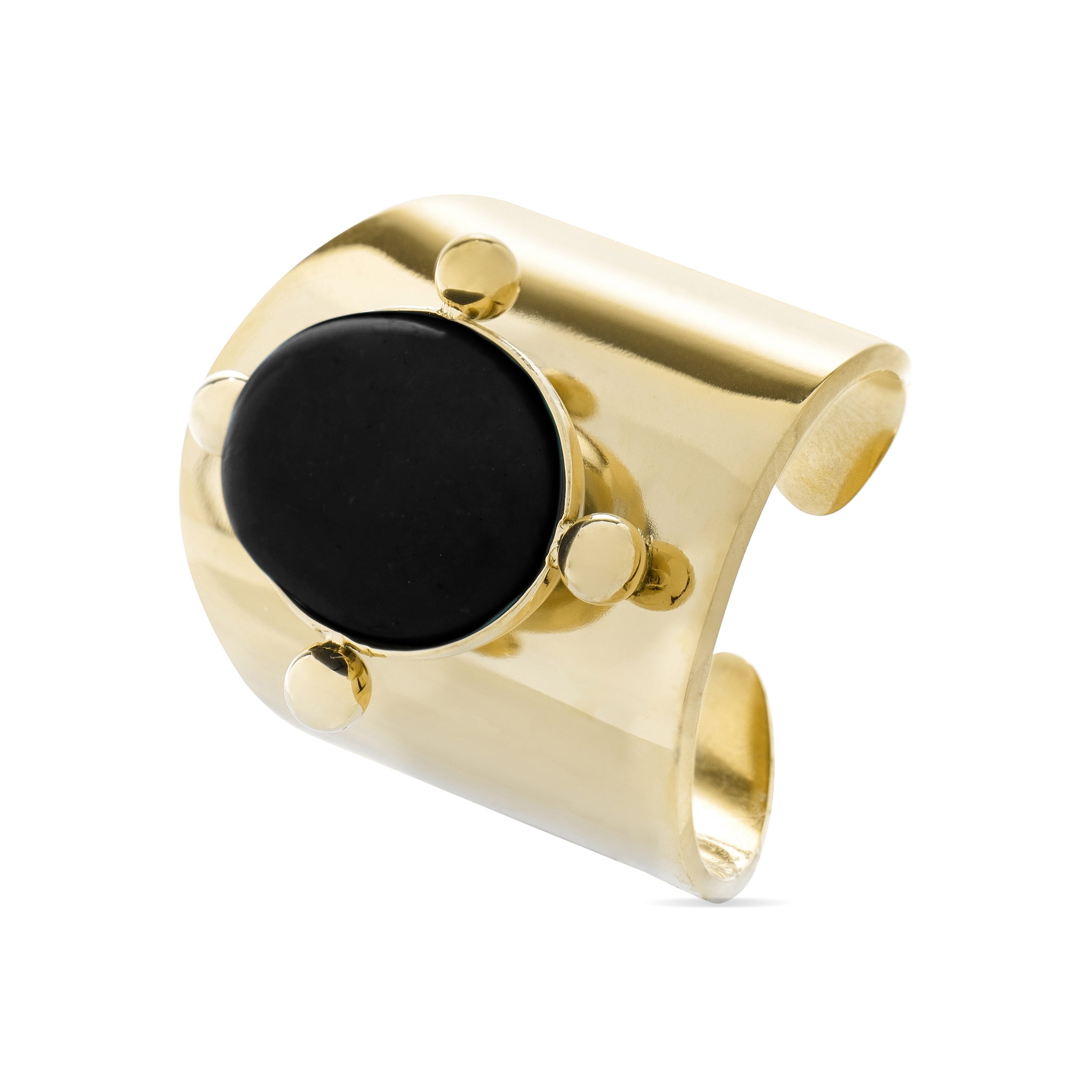 Anillo de Ónix acabado en oro amarillo 18K- Rhumo