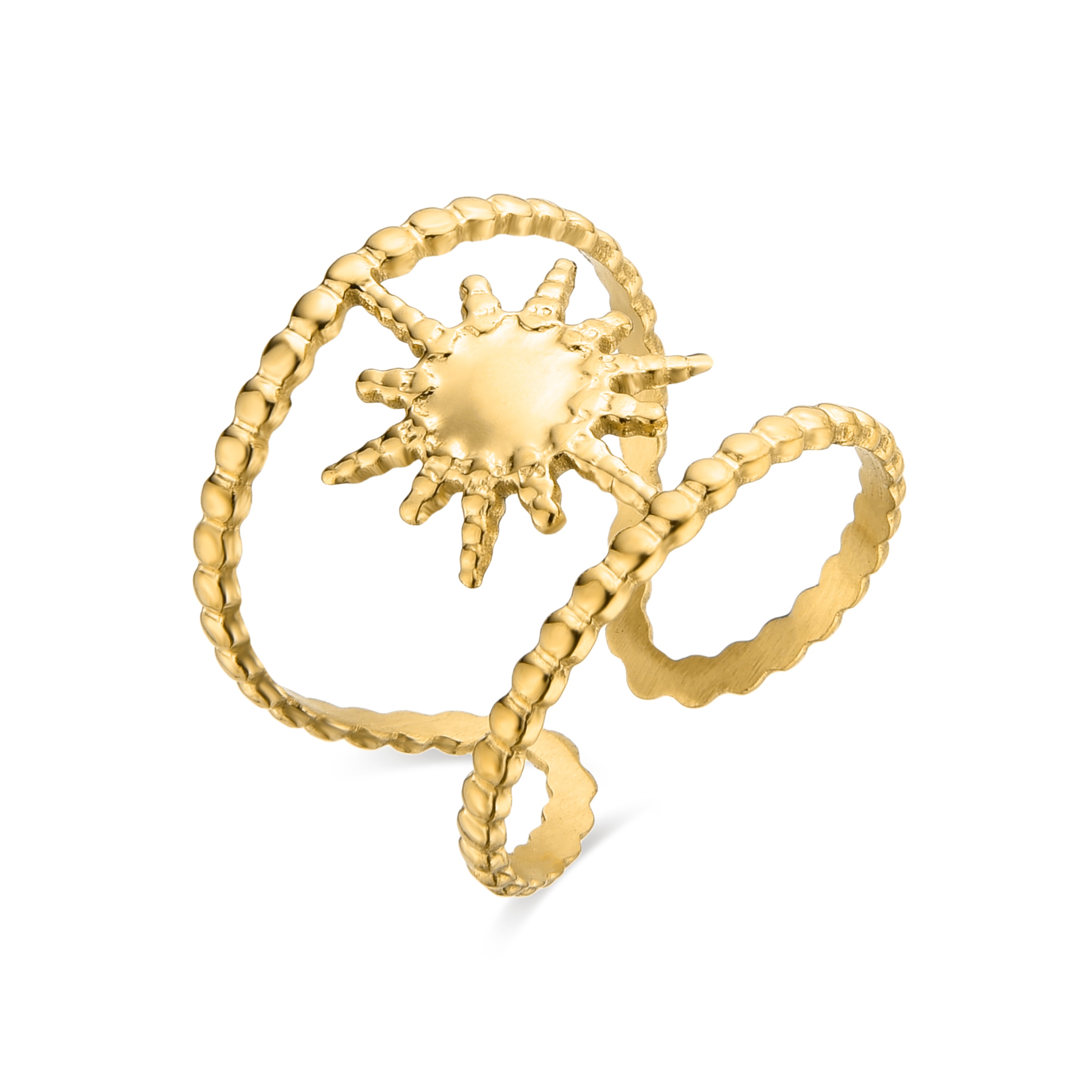 Anillo acabado en oro amarillo 18K - Daeba
