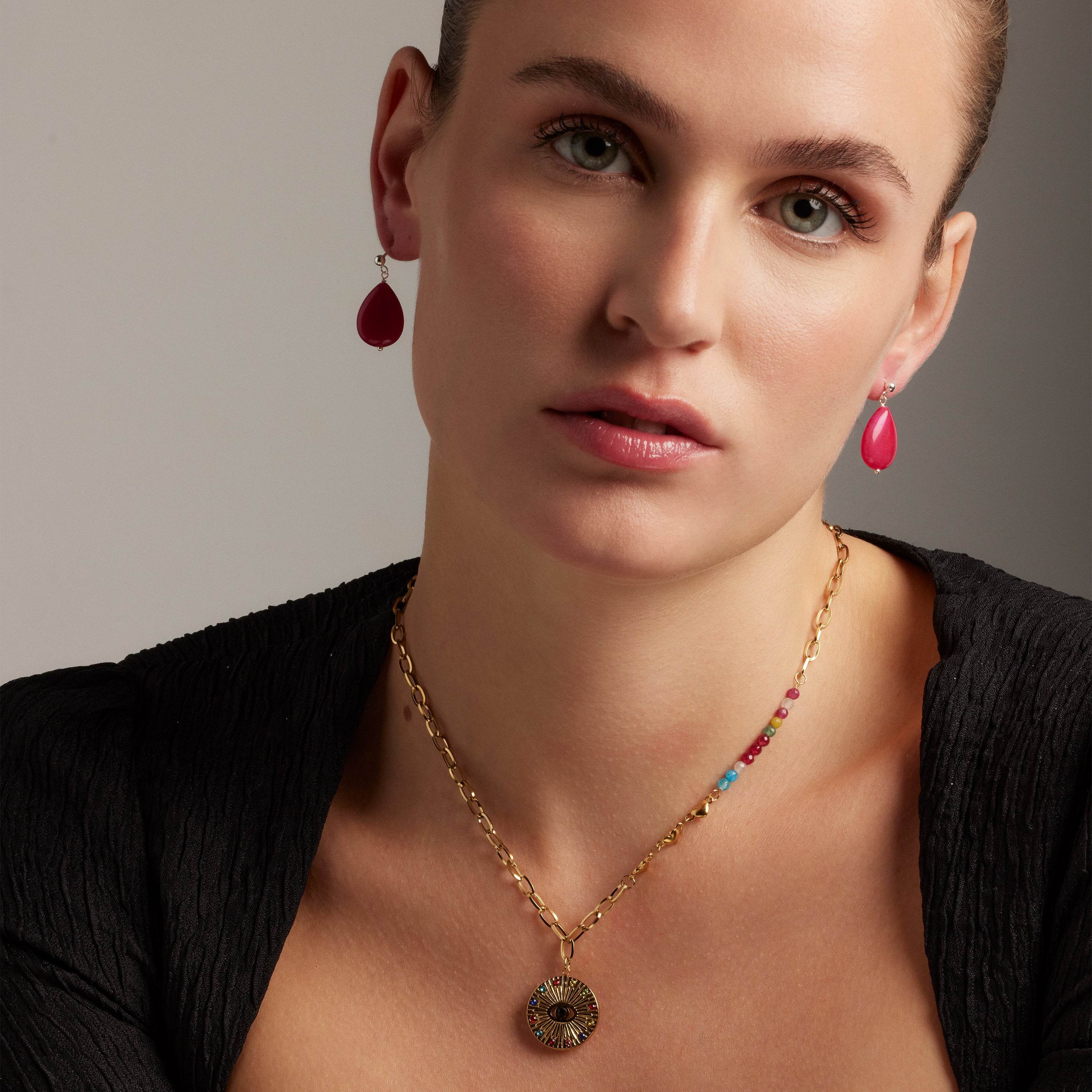 Collana in Cristallo Multicolore con finitura in oro giallo 18K - Targey