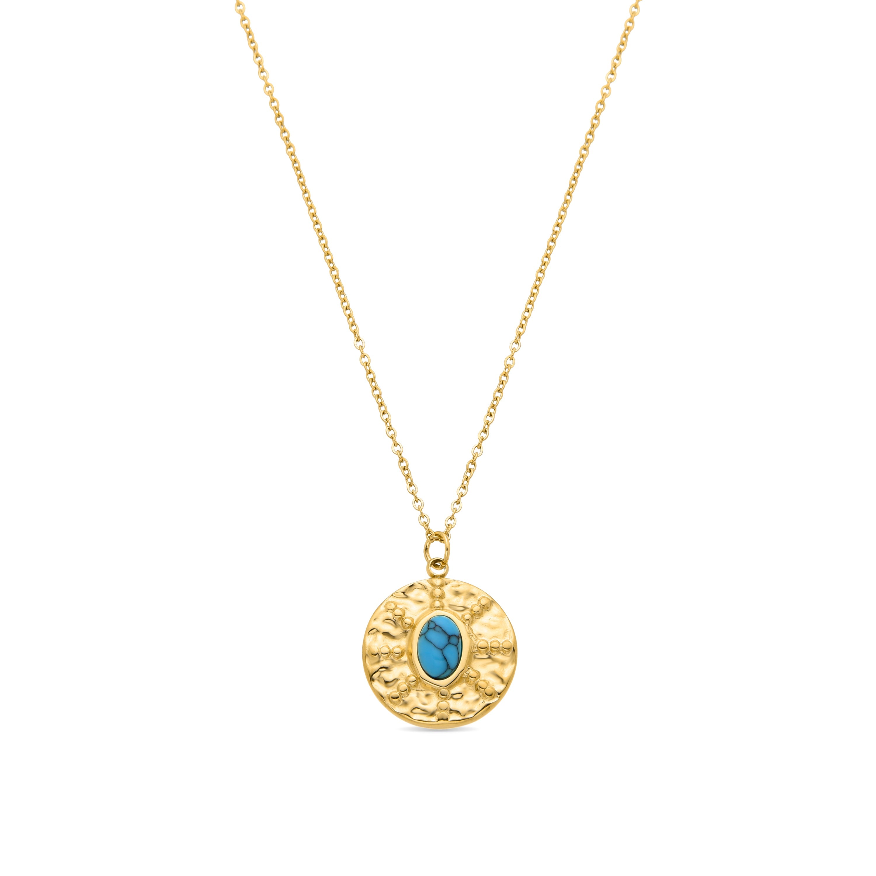 Collar de Turquesa acabado en oro amarillo 18K- Riadra