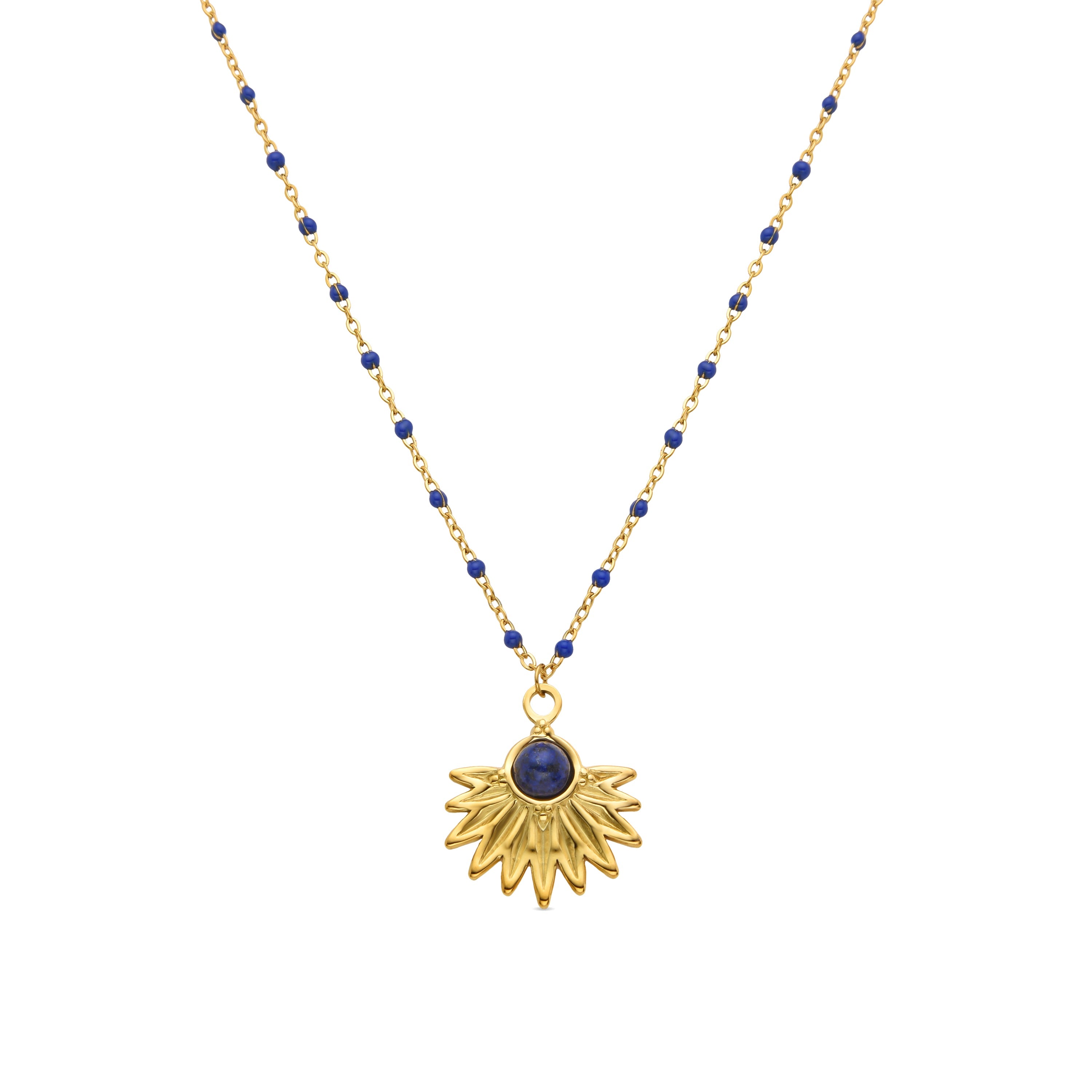 Collar de Lapislazuli Natural acabado en oro amarillo 18K- Viwing