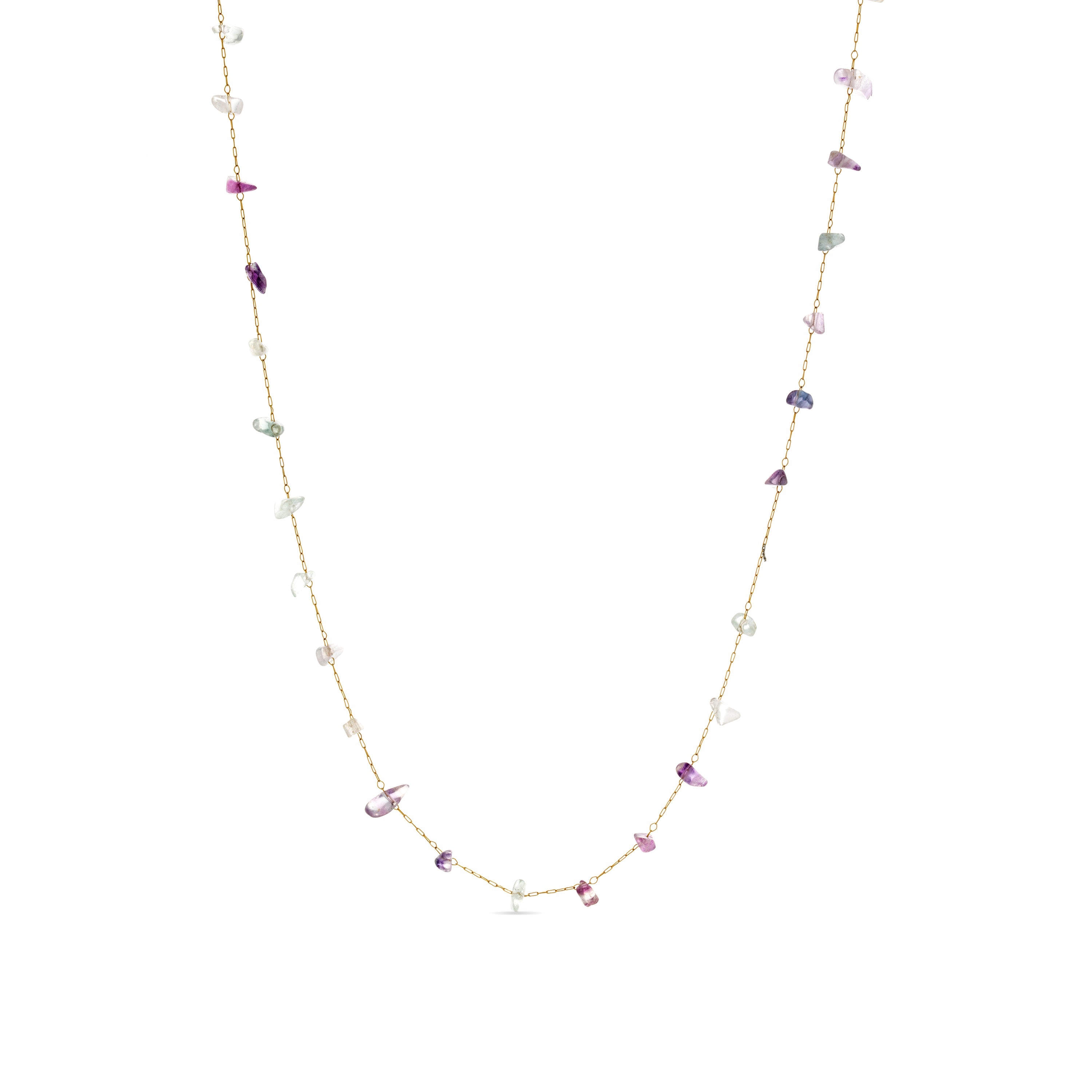 Collar de Multicolor Piedra Natural acabado en oro amarillo 18K - Bidain