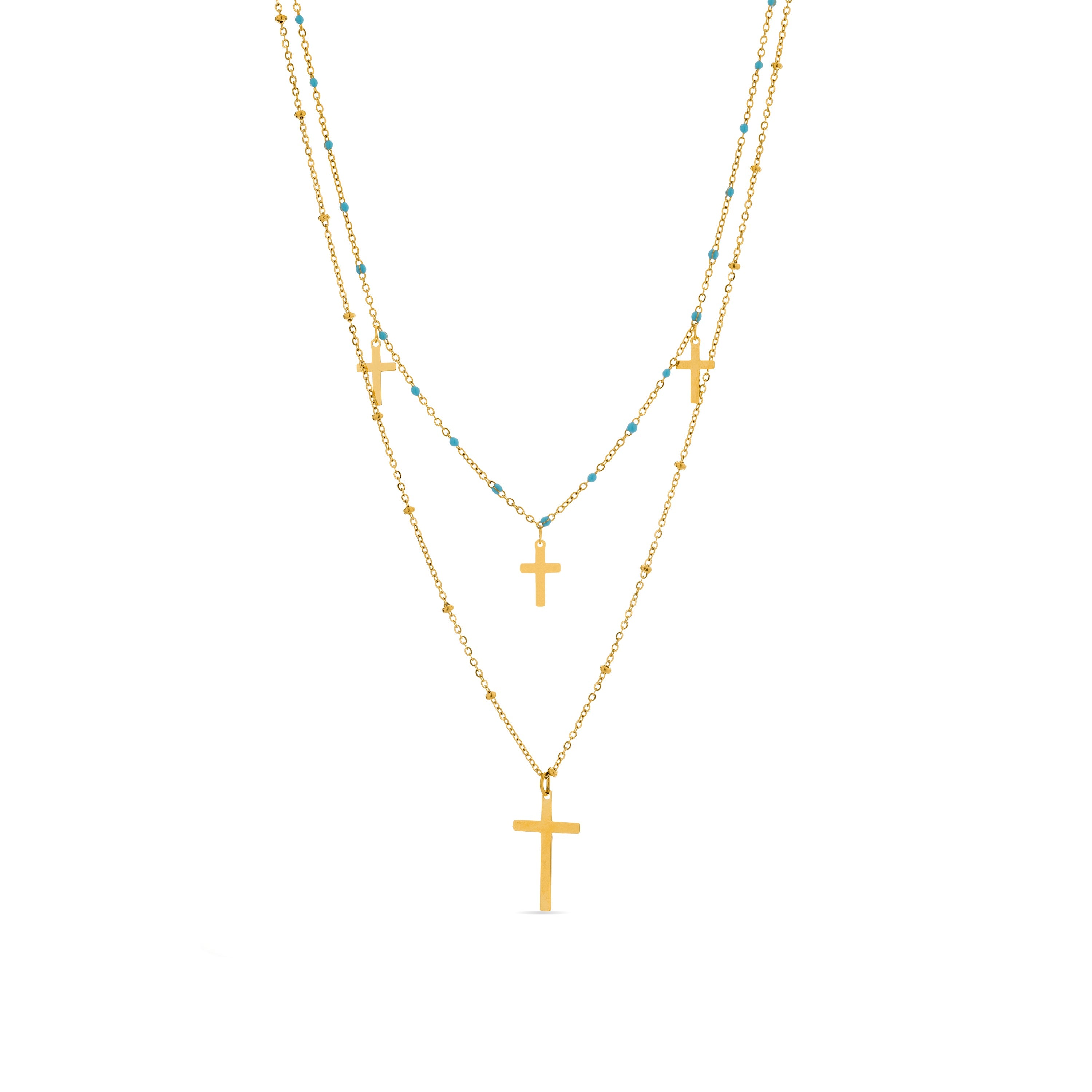 Collana in Cristallo Blu finitura in oro giallo 18K - Lidriel