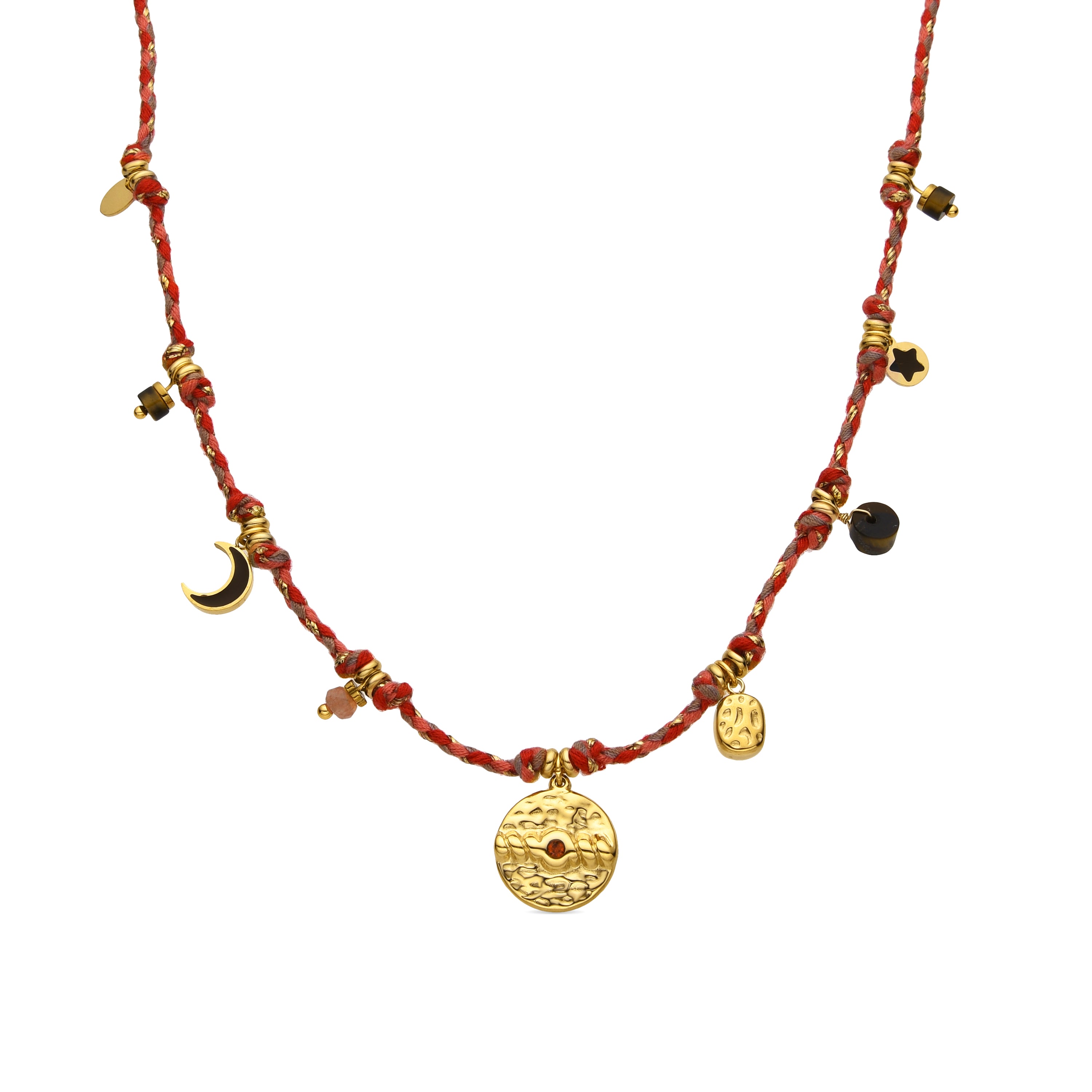 Collana con Cristallo Rosso finitura oro 18k - Liskel