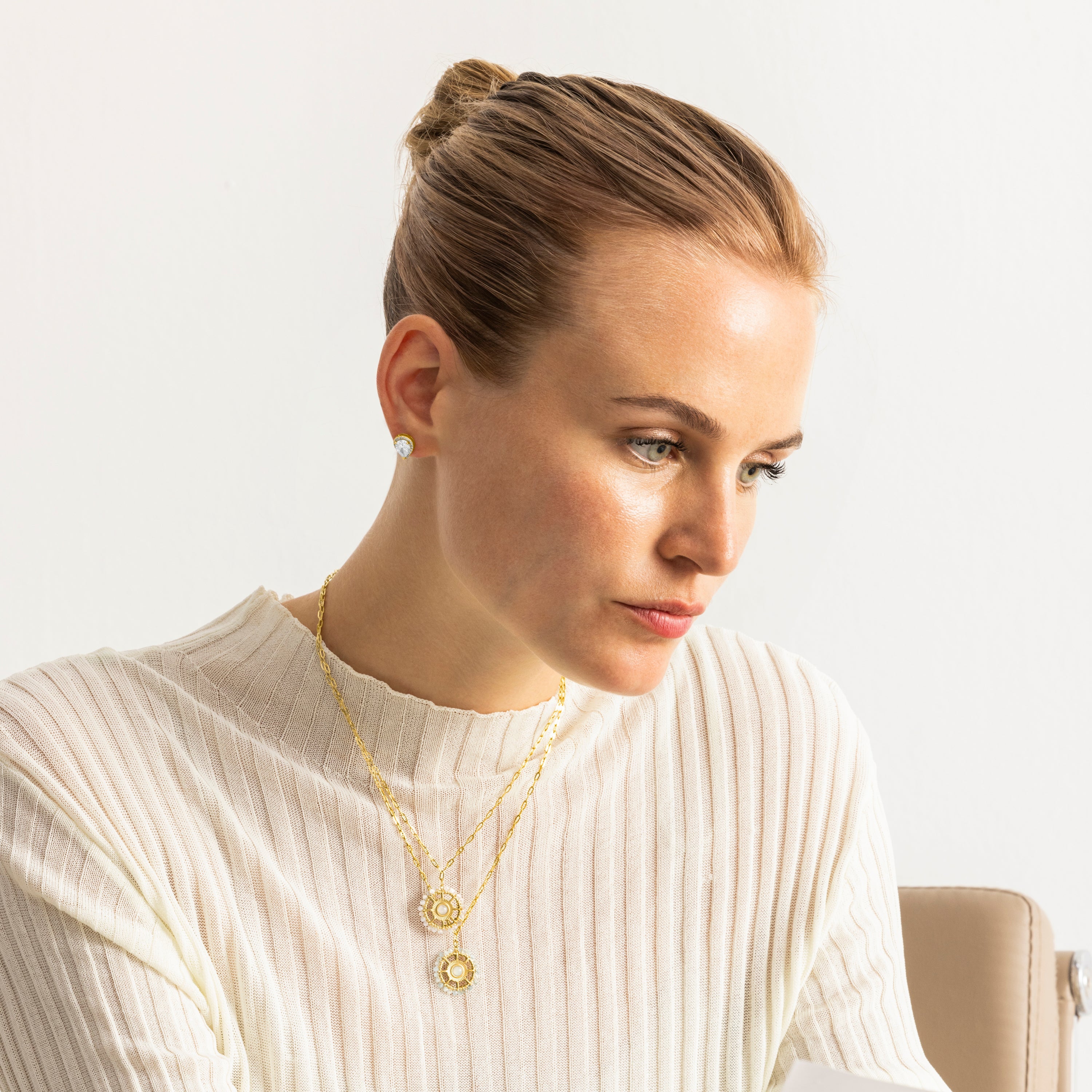 Collana con Zirconia Brillante finitura oro 18k - Yakde