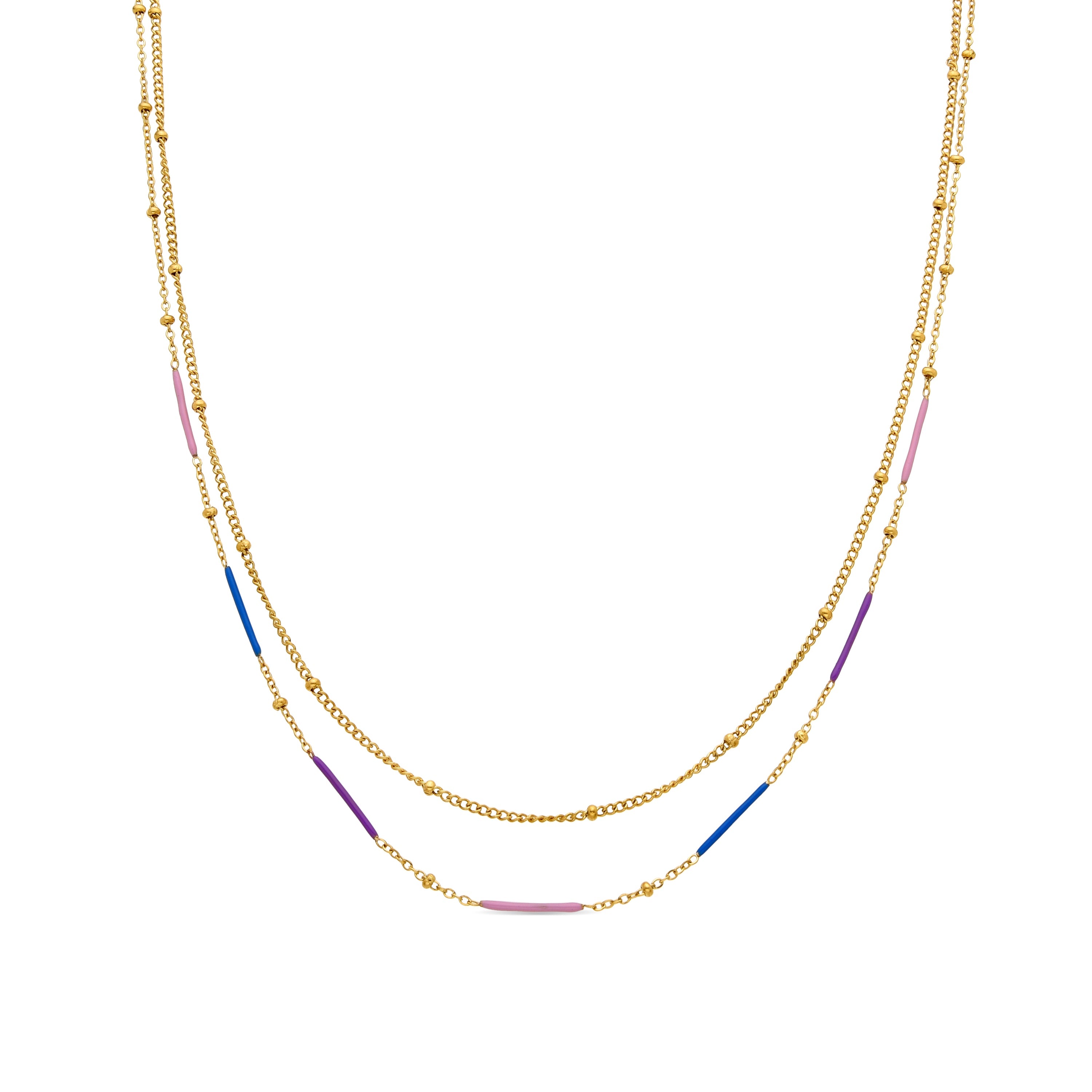 Collier en laque multicolore finition or 18k - Lueo