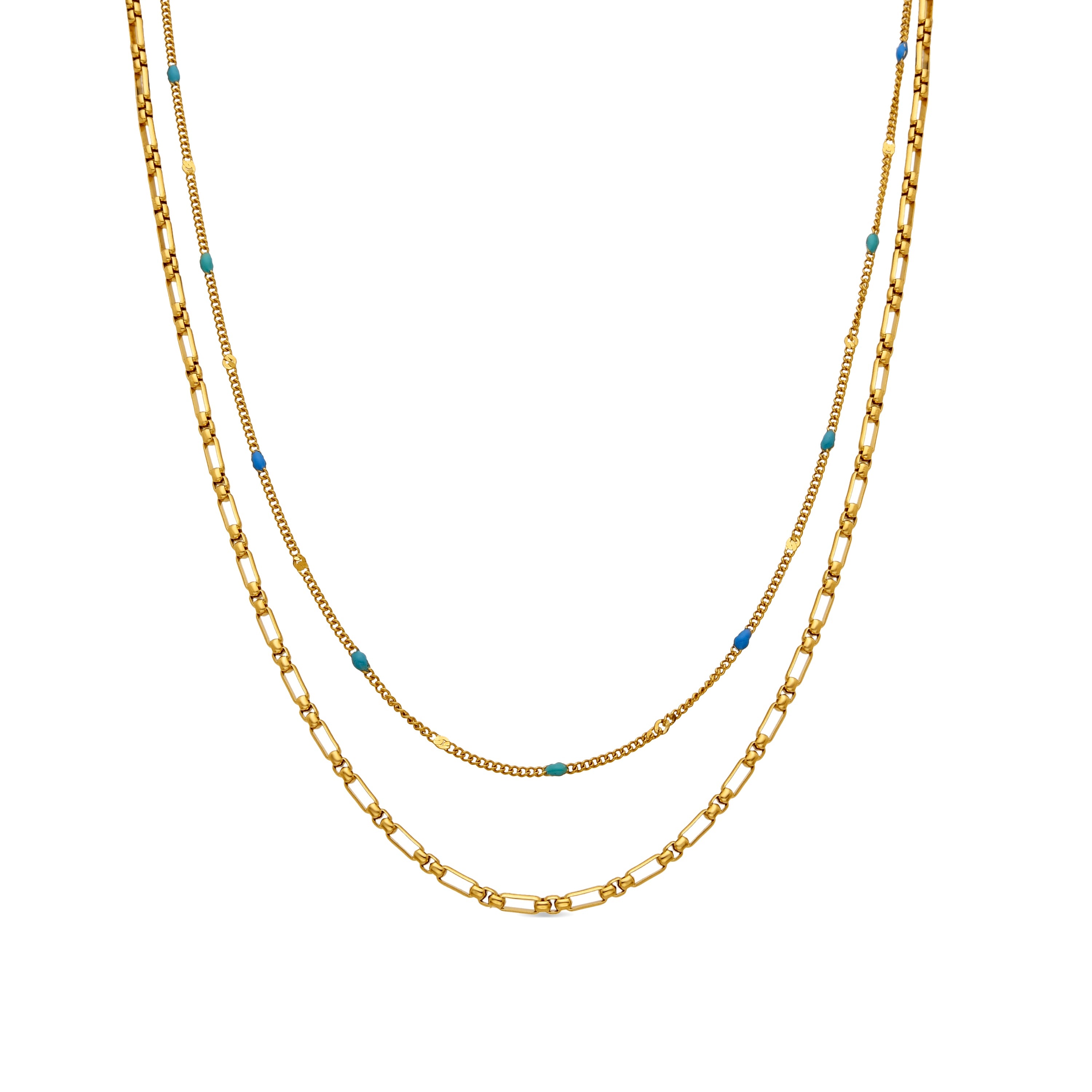 Collier en laque multicolore finition or 18k - Cautar