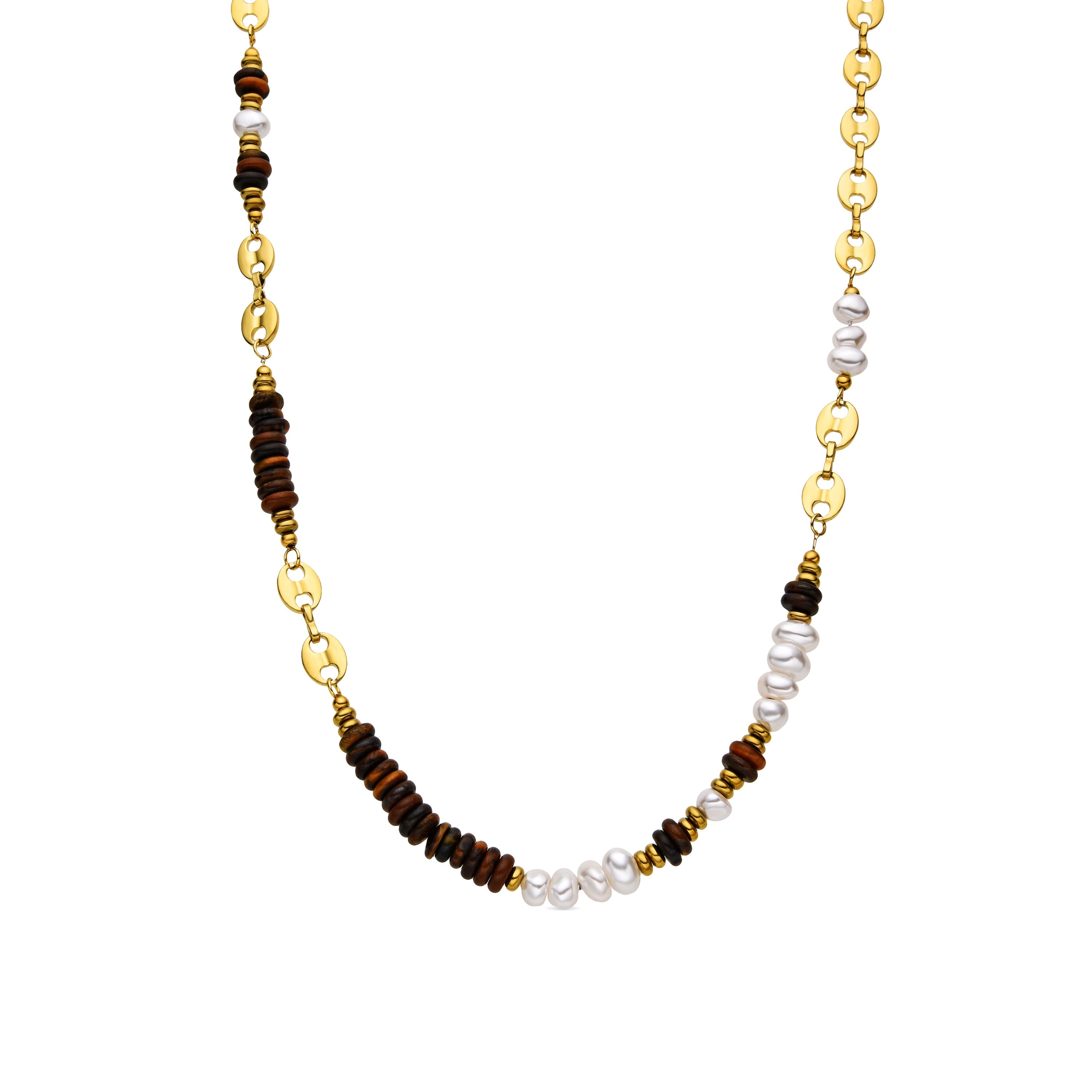 Collana con Occhio di Tigre finitura oro 18k - Kimbalbo