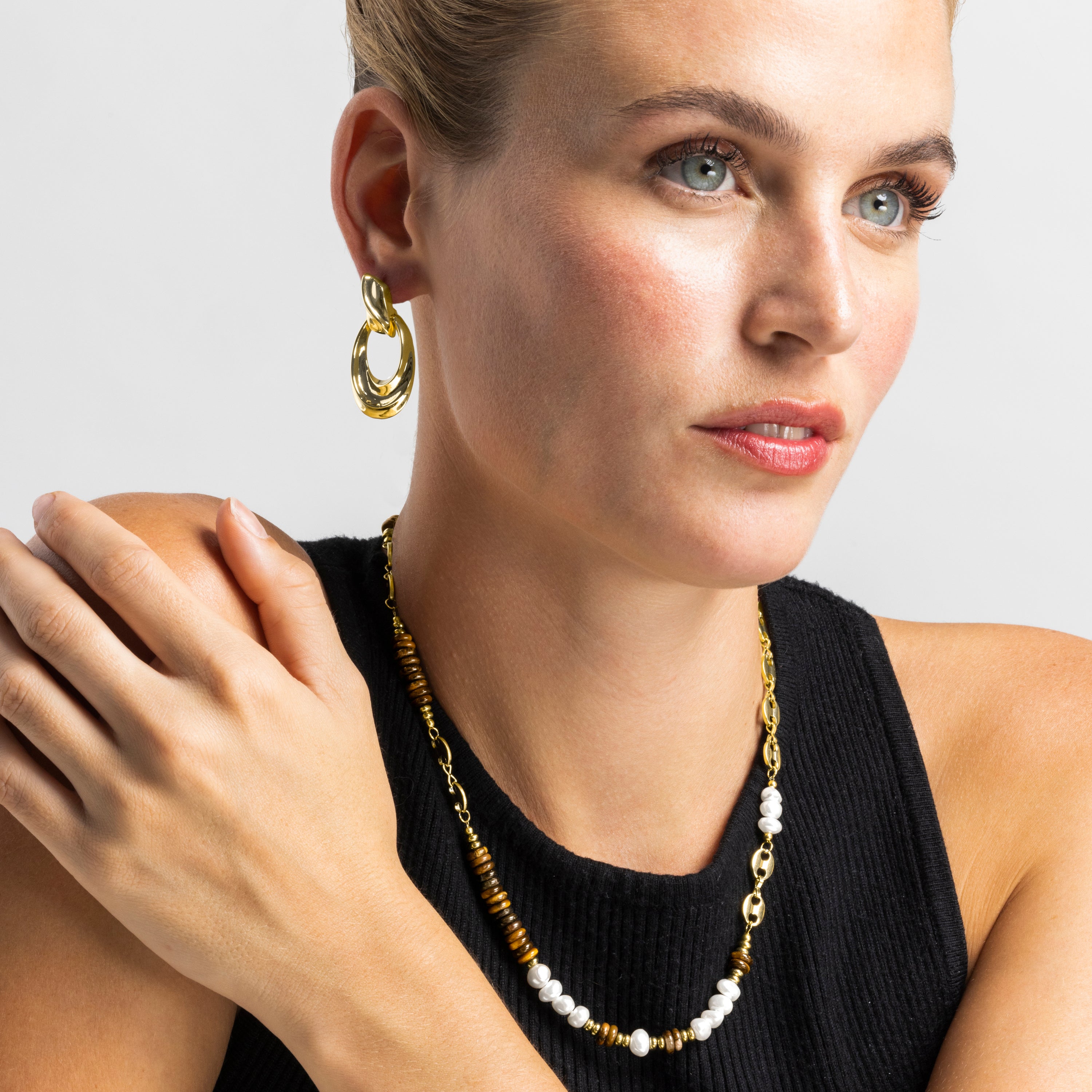 Collana con Occhio di Tigre finitura oro 18k - Kimbalbo