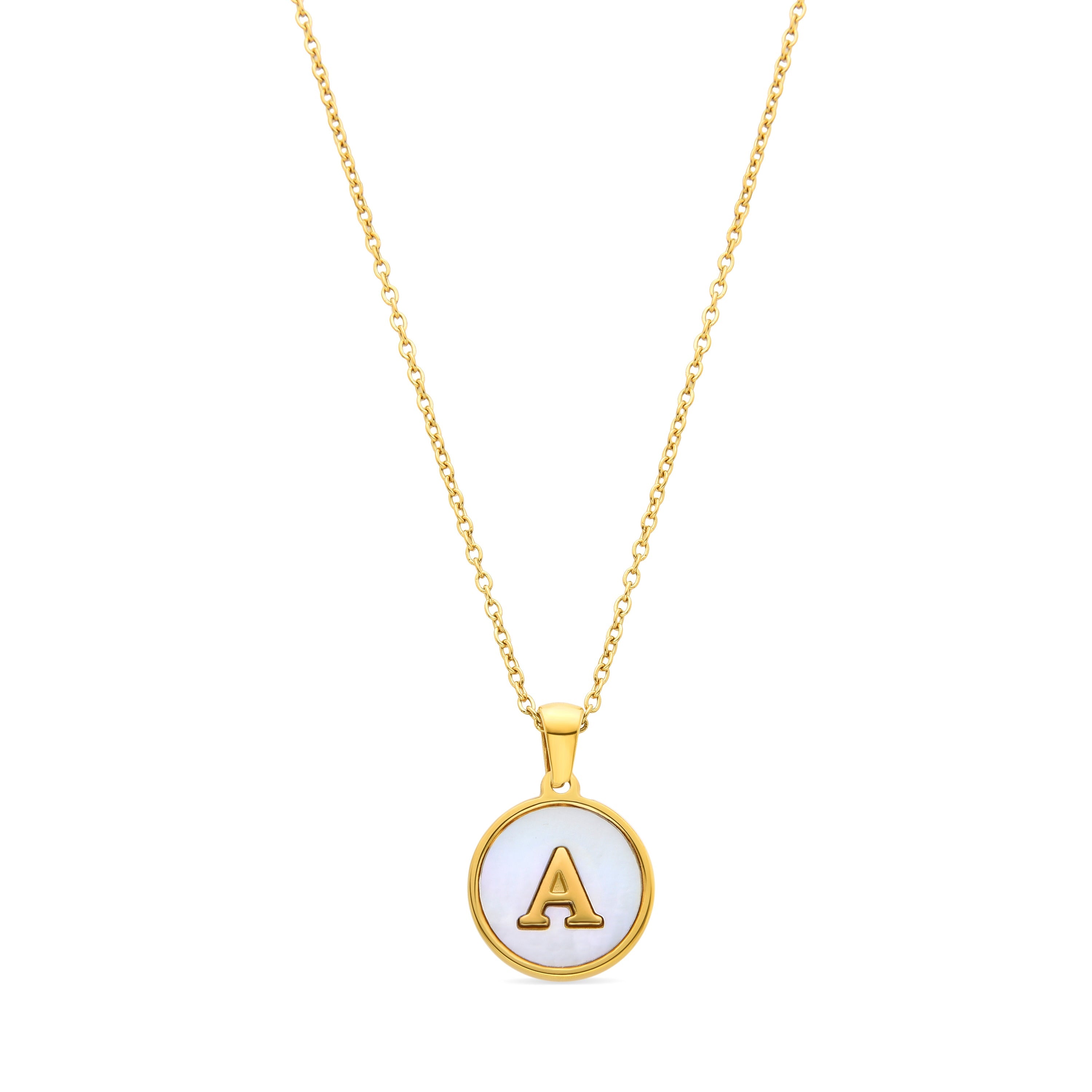 Collar de Madreperla Blanca acabado en oro amarillo 18K - Alphabet