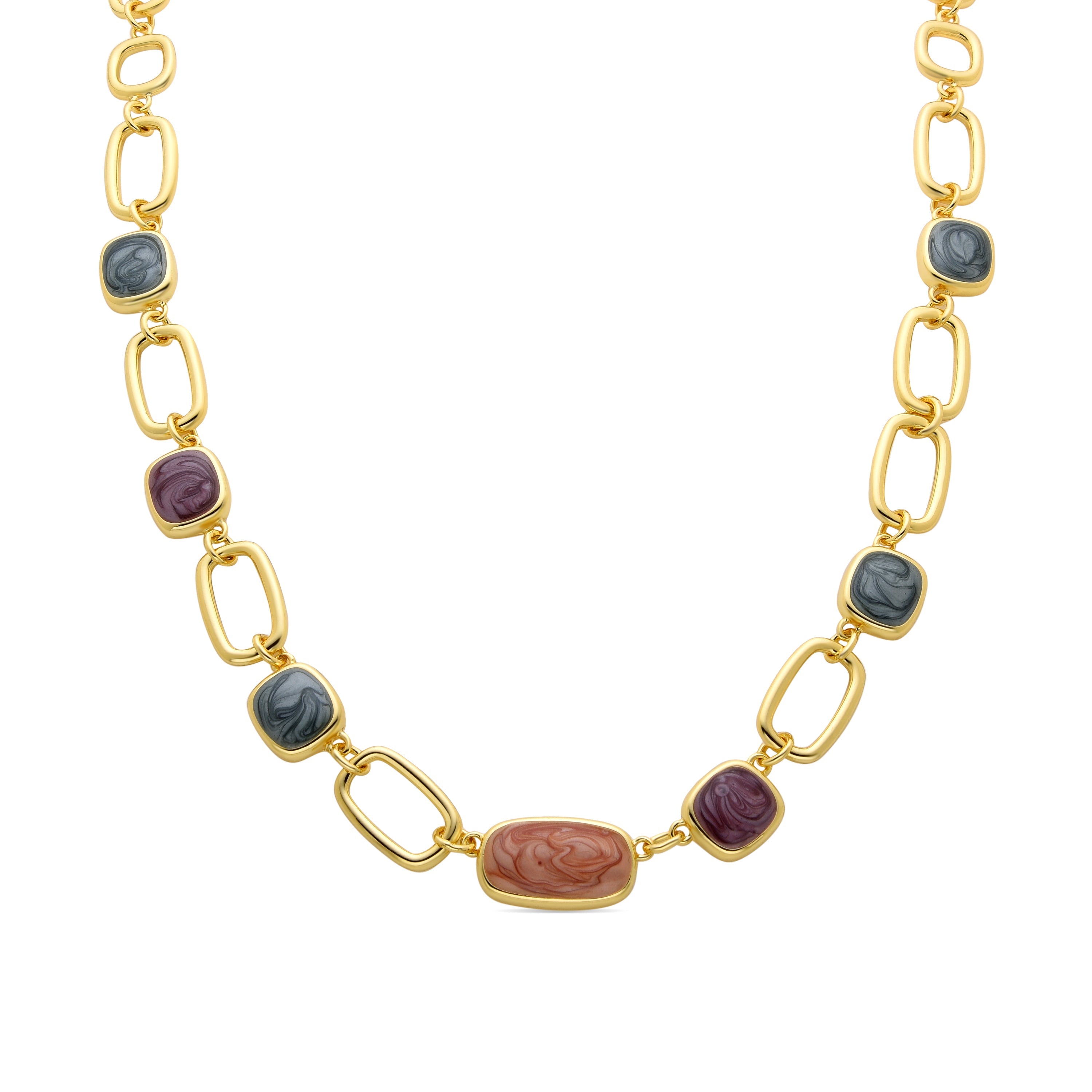 Collar de Resina Multicolor acabado en oro amarillo 18K - Orzur