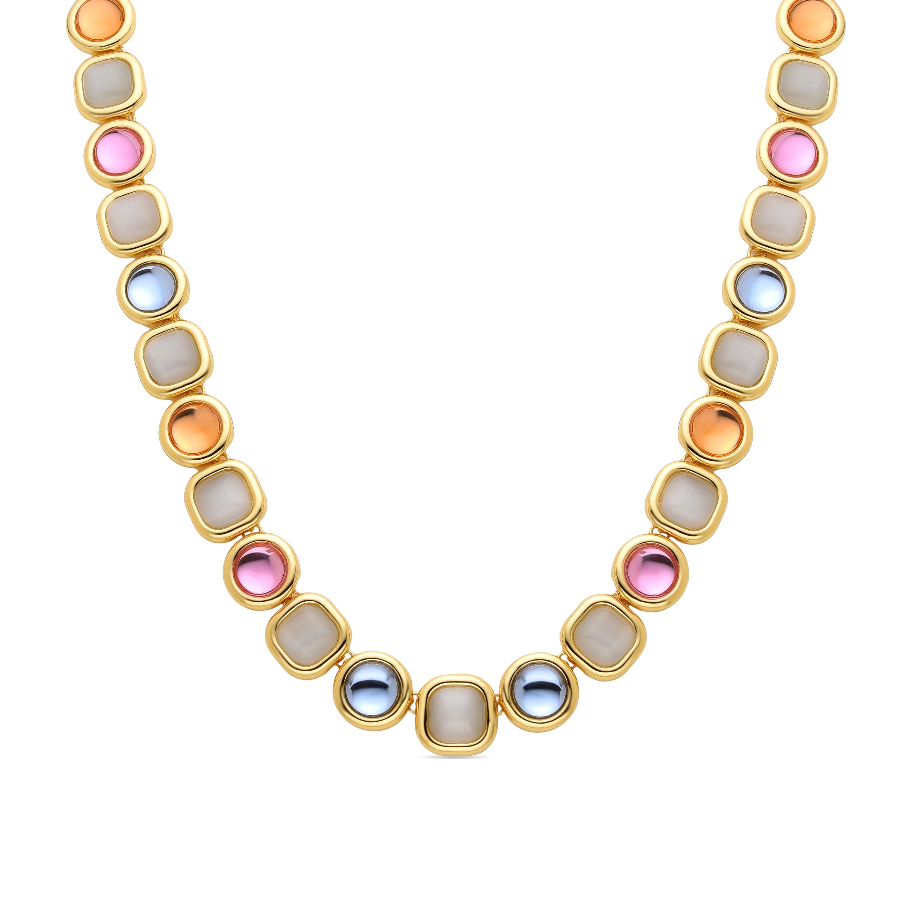 Collar de Cristal Multicolor acabado en oro amarillo 18K - Mantis