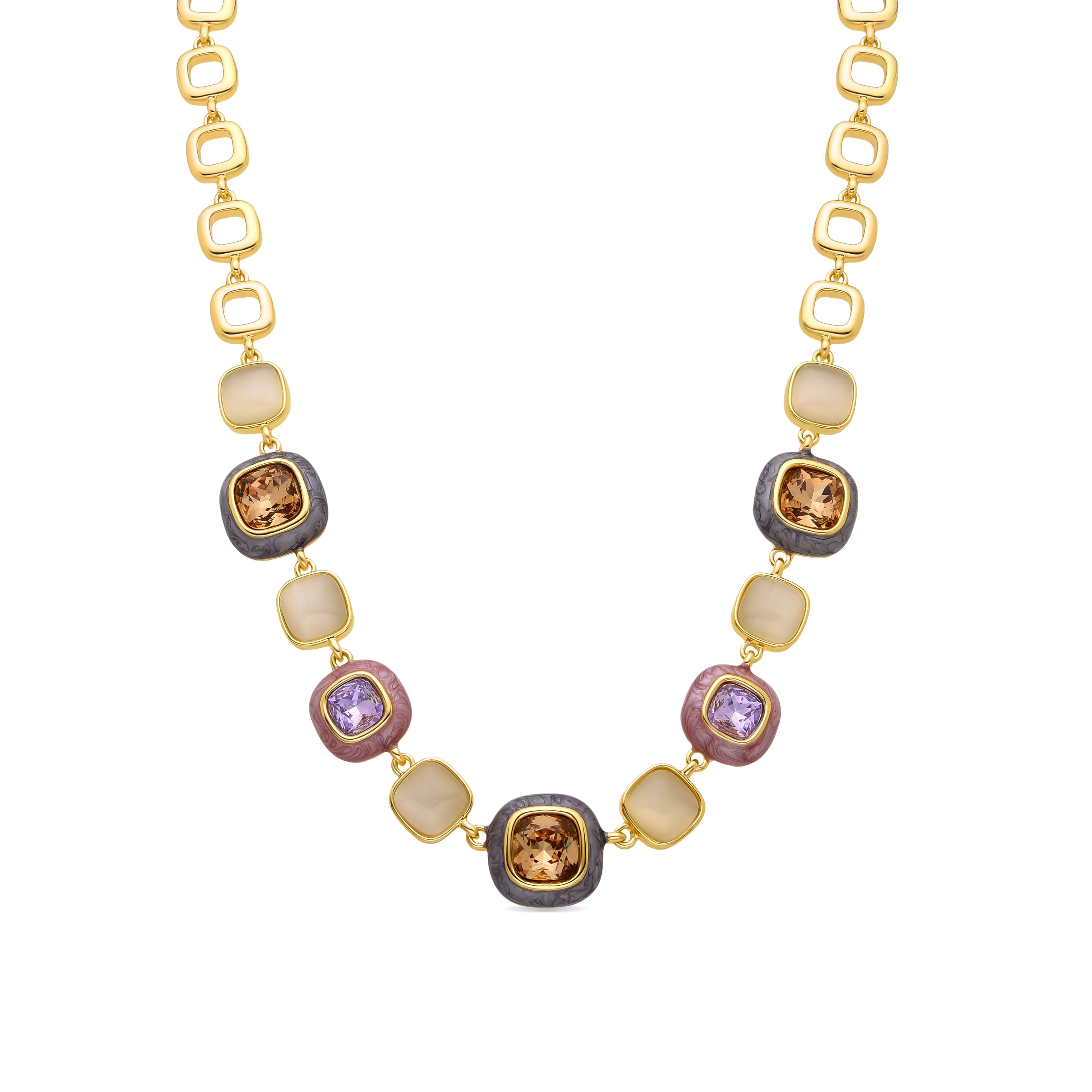 Collana in Circonita Multicolore con finitura in oro giallo 18K - Drogolo