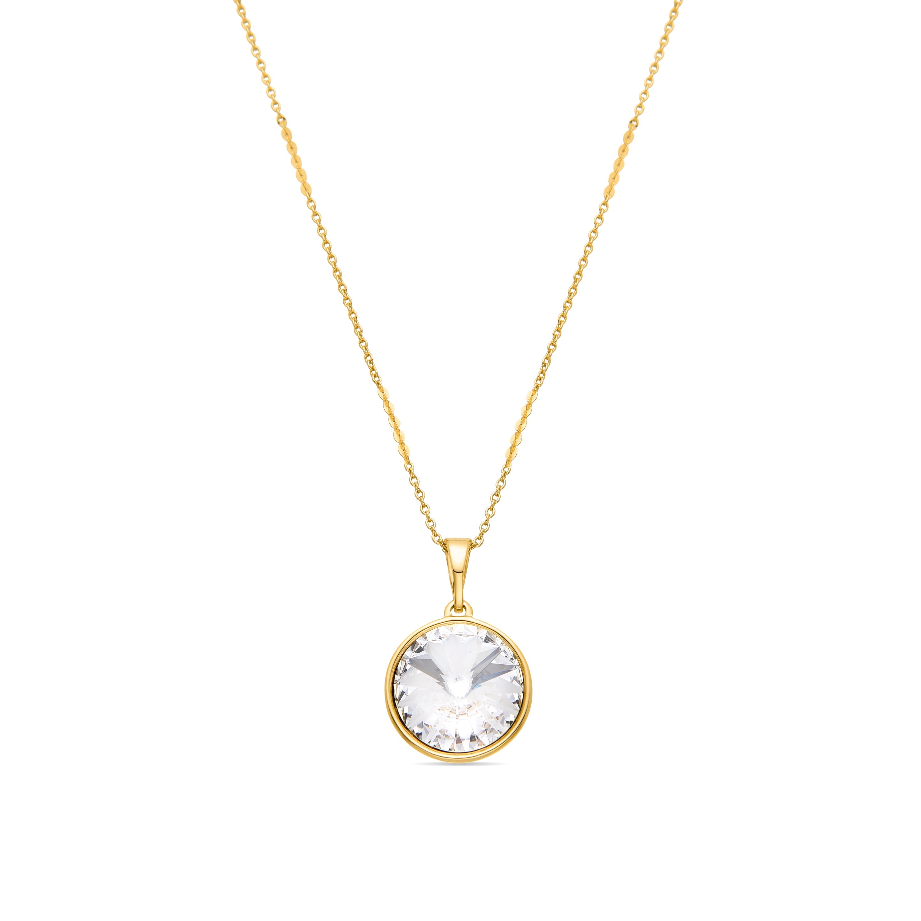 Collar de Cristal Blanco acabado en oro amarillo 18K - Okhel
