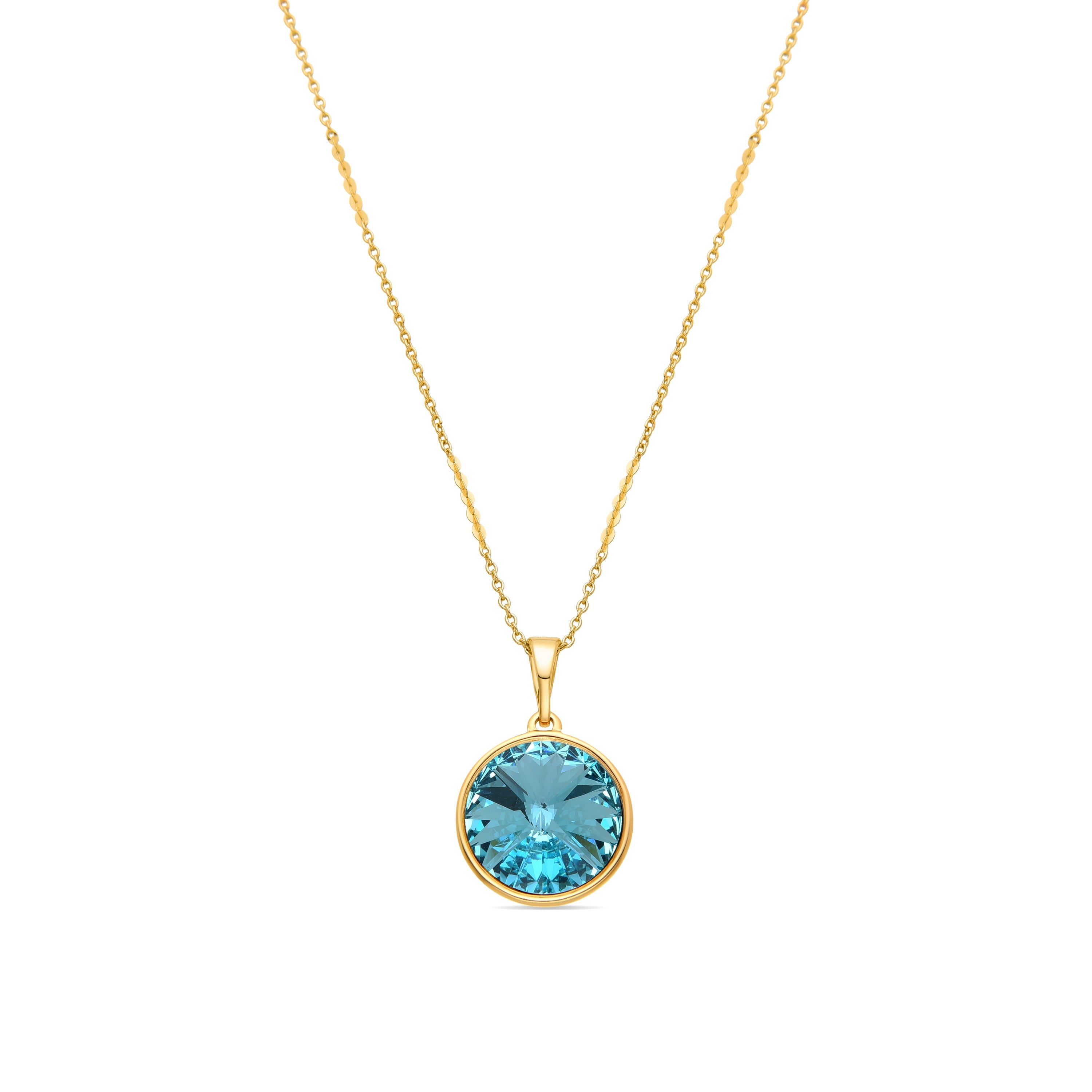 Collar de Cristal Azul acabado en oro amarillo 18K - Okhel