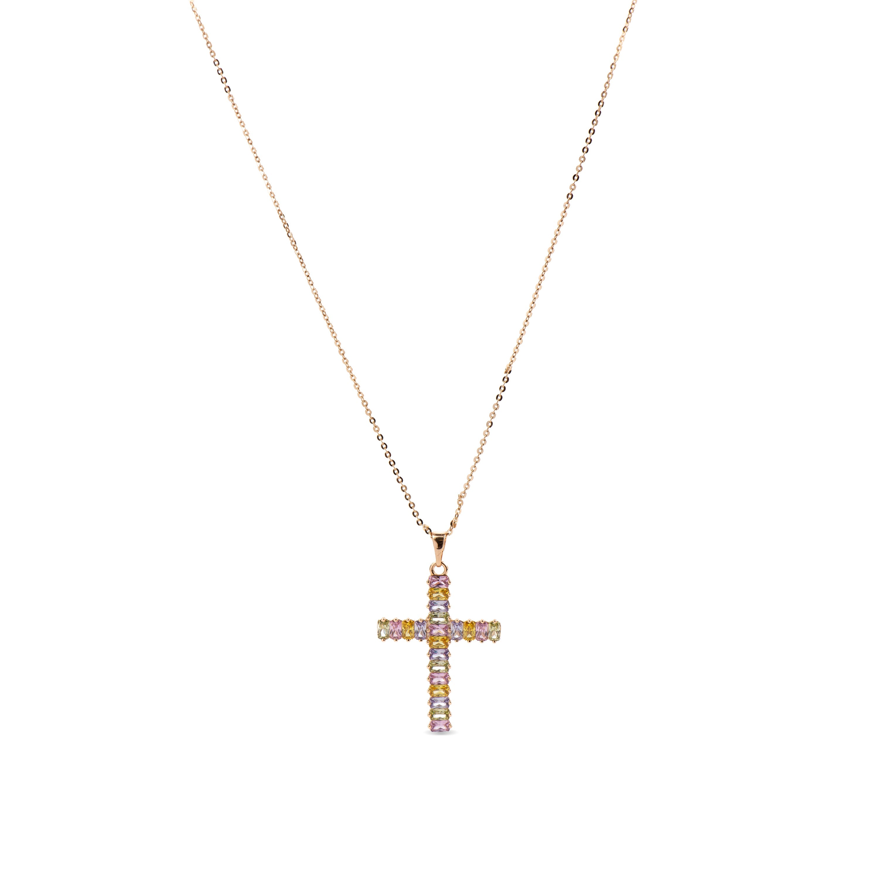 Collier avec Zirconia Multicolore finition or 18k - Casiro