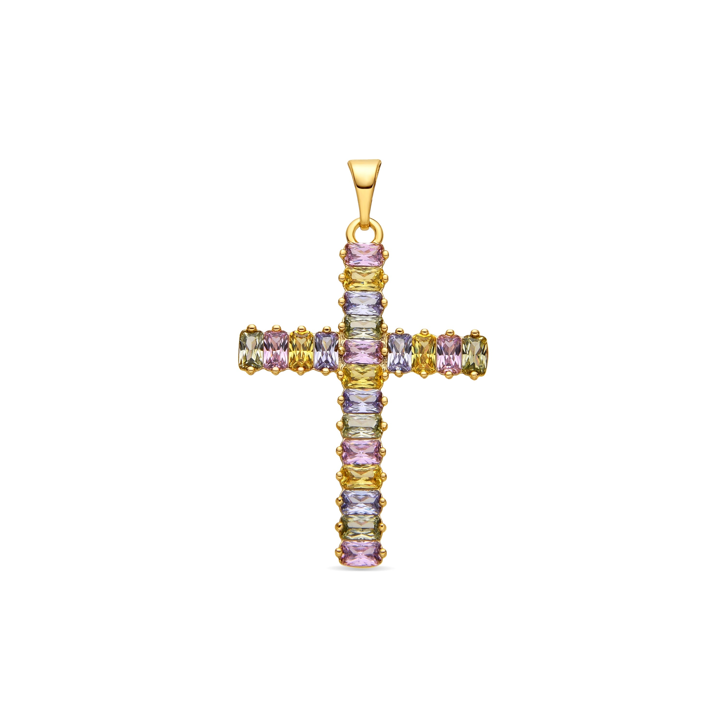Collier avec Zirconia Multicolore finition or 18k - Casiro