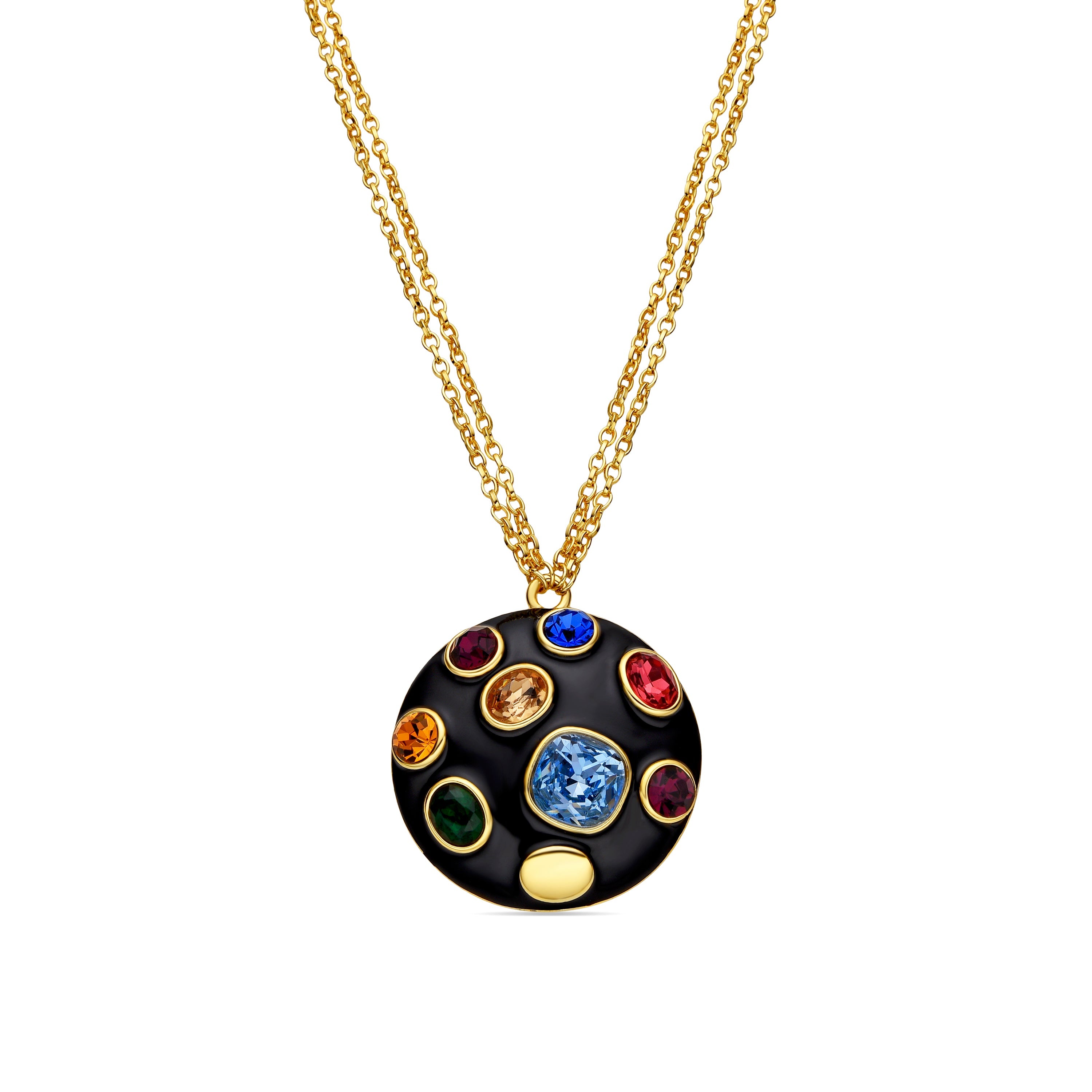 Collier avec laque noire finition or 18k - Yever