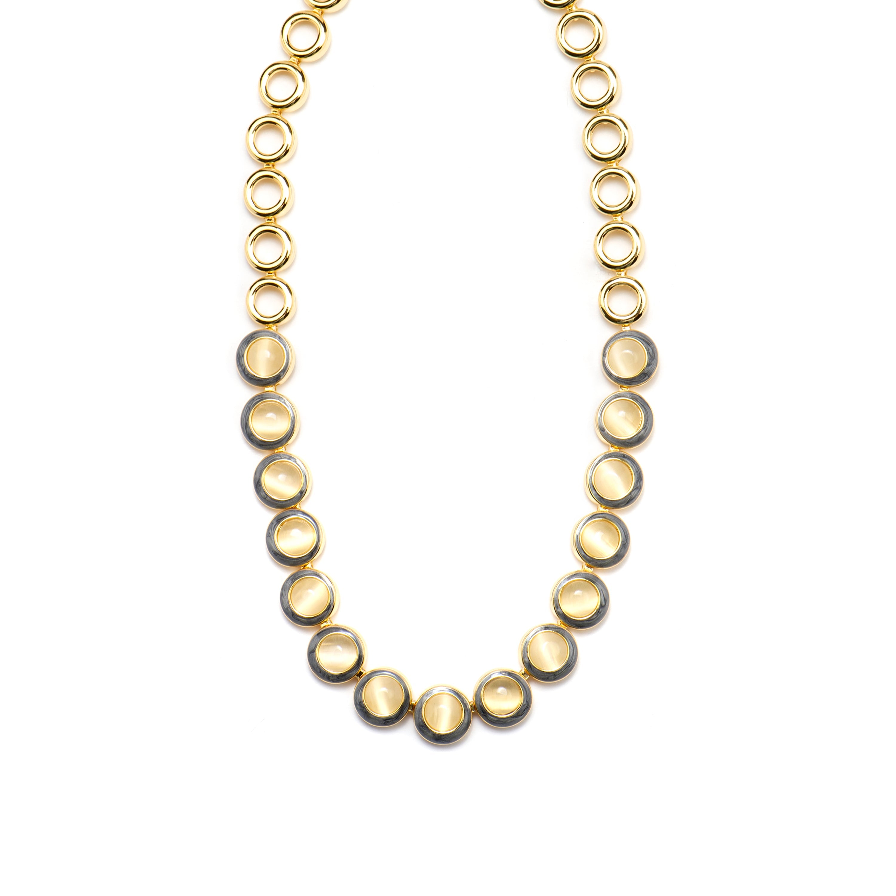 Collier avec Oeil de Chat finition or 18k - Nawil
