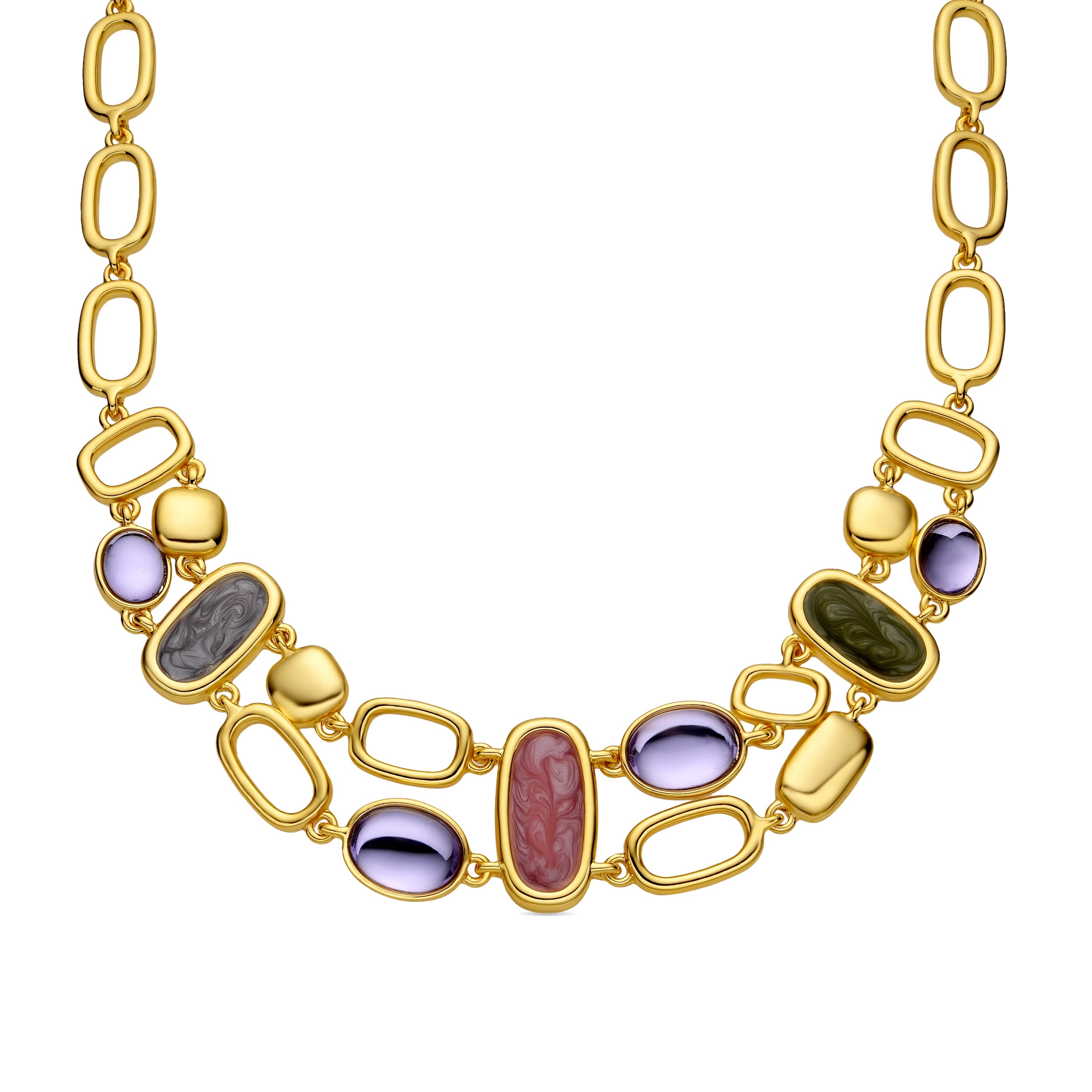 Collier en laque multicolore finition or 18k - Laido