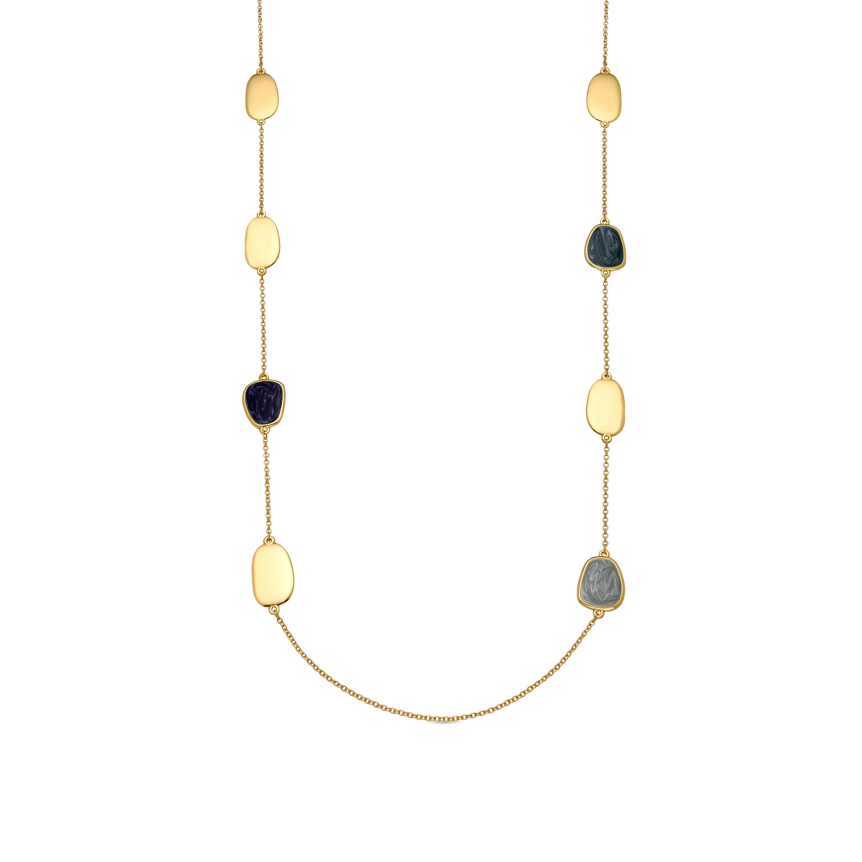 Collier avec laque bleue finition or 18k - Talyu