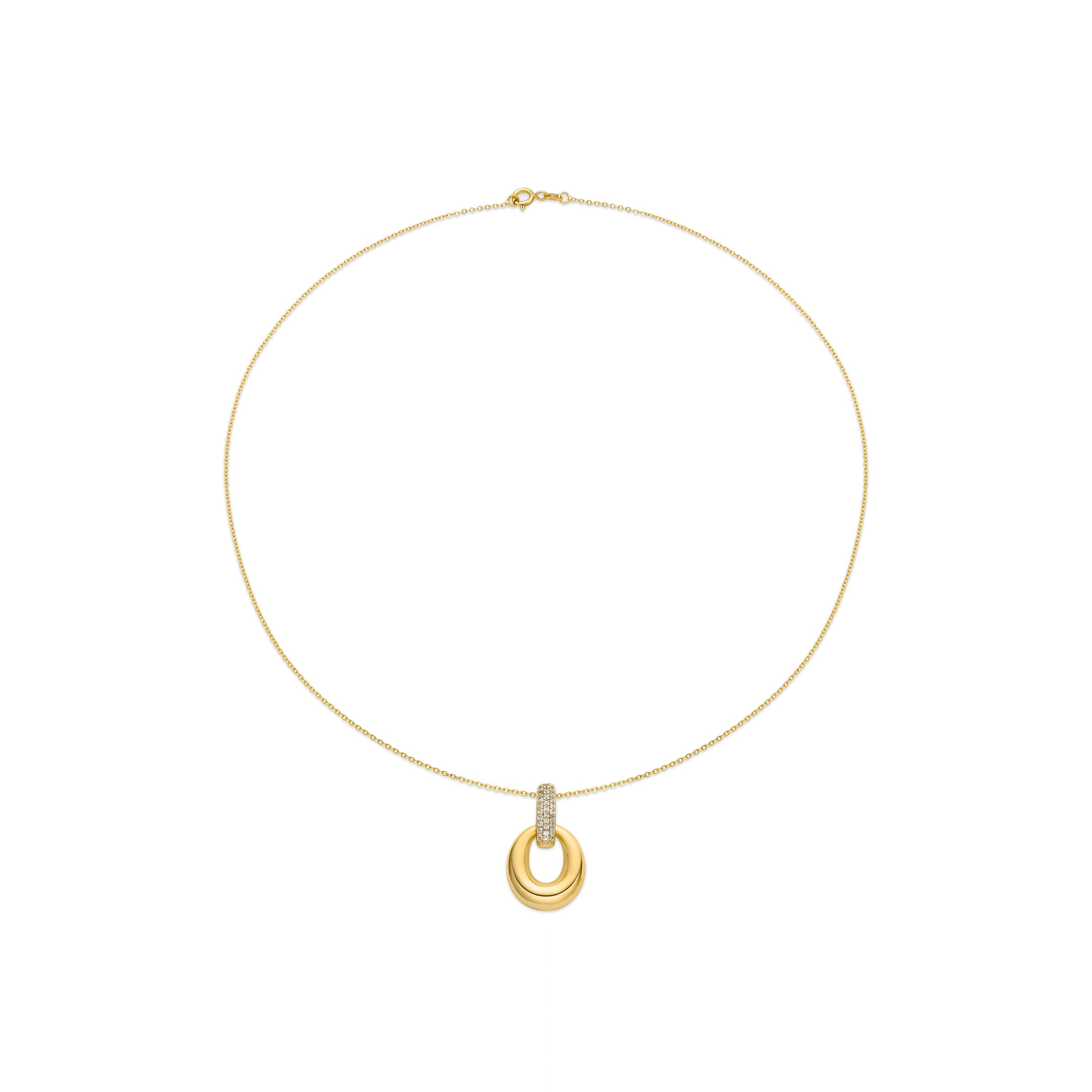 Collier avec Zirconium Brillant finition or 18k - Pakki