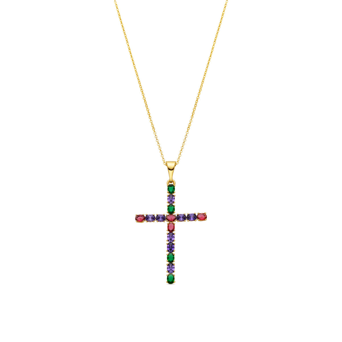 Collana con Zirconia Multicolore finitura oro 18k - Serox
