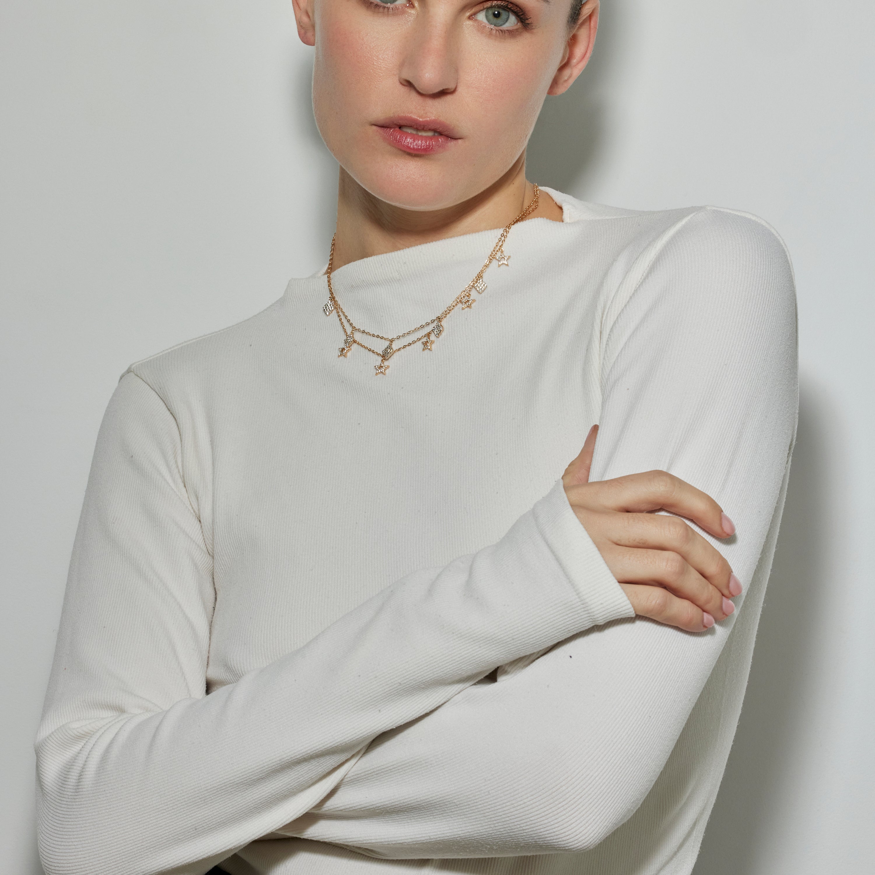 Collier avec Zirconium Brillant finition or 18k - Zeam