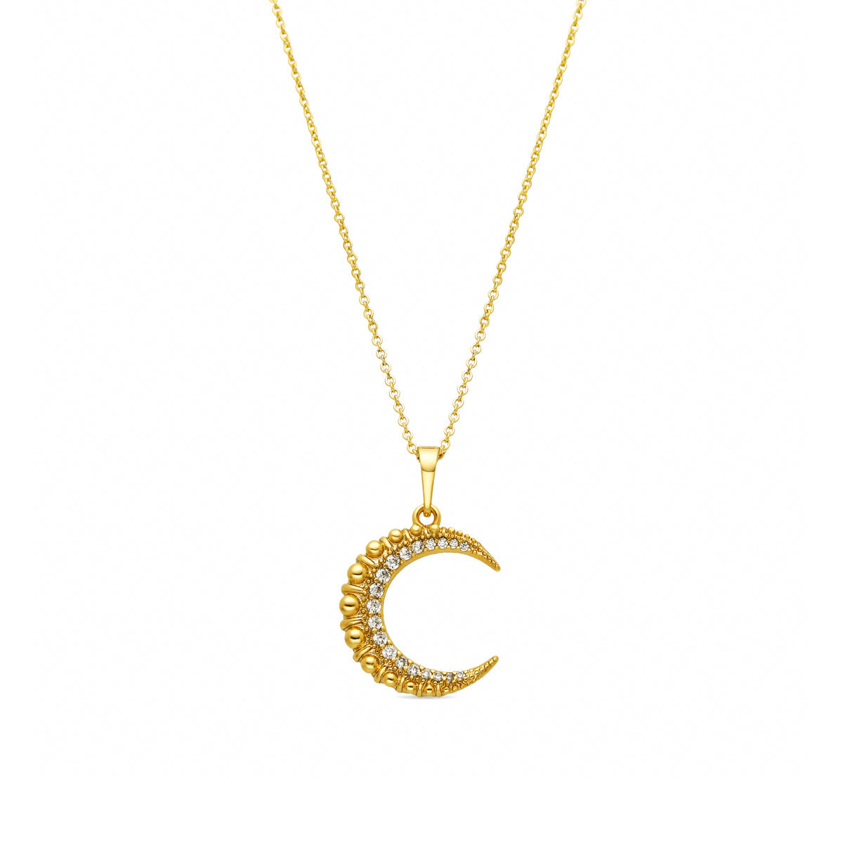 Collier avec Zirconium Brillant finition or 18k - Saisle