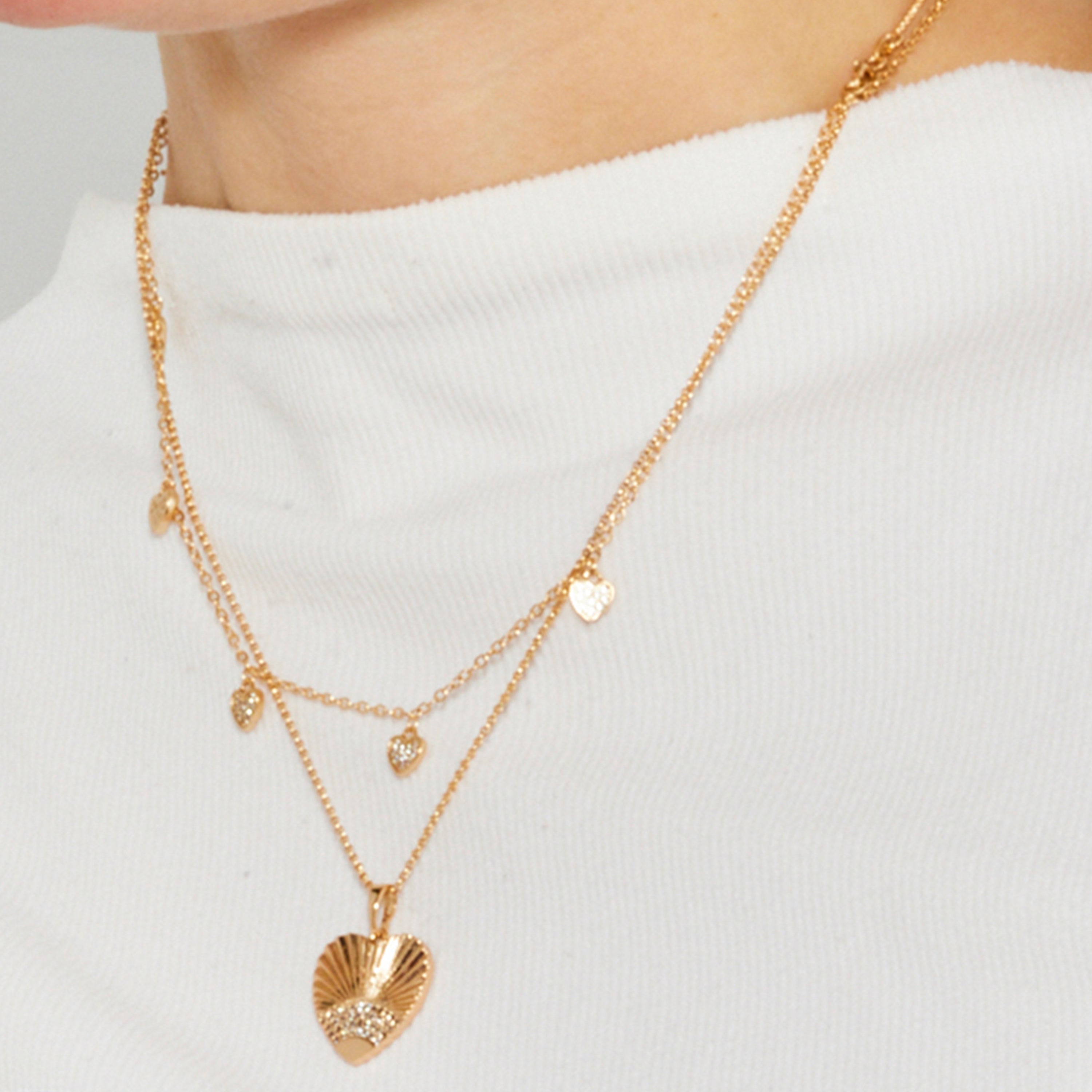 Collier avec Zirconium Brillant finition or 18k - Emmu
