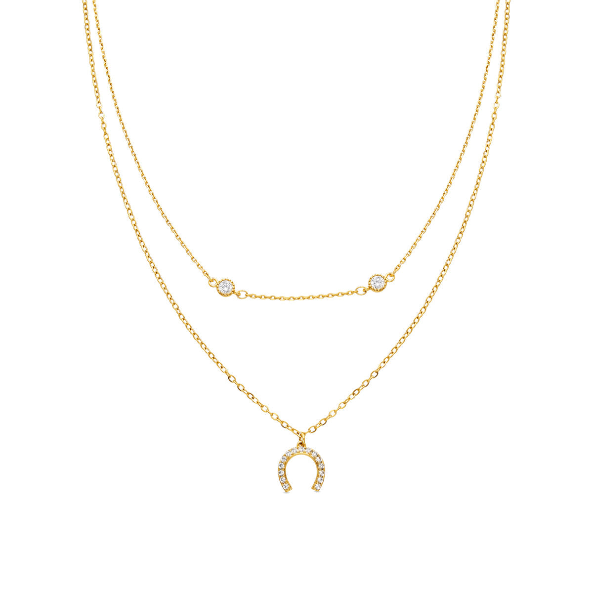 Collier avec Zirconium Brillant finition or 18k - Zalxa