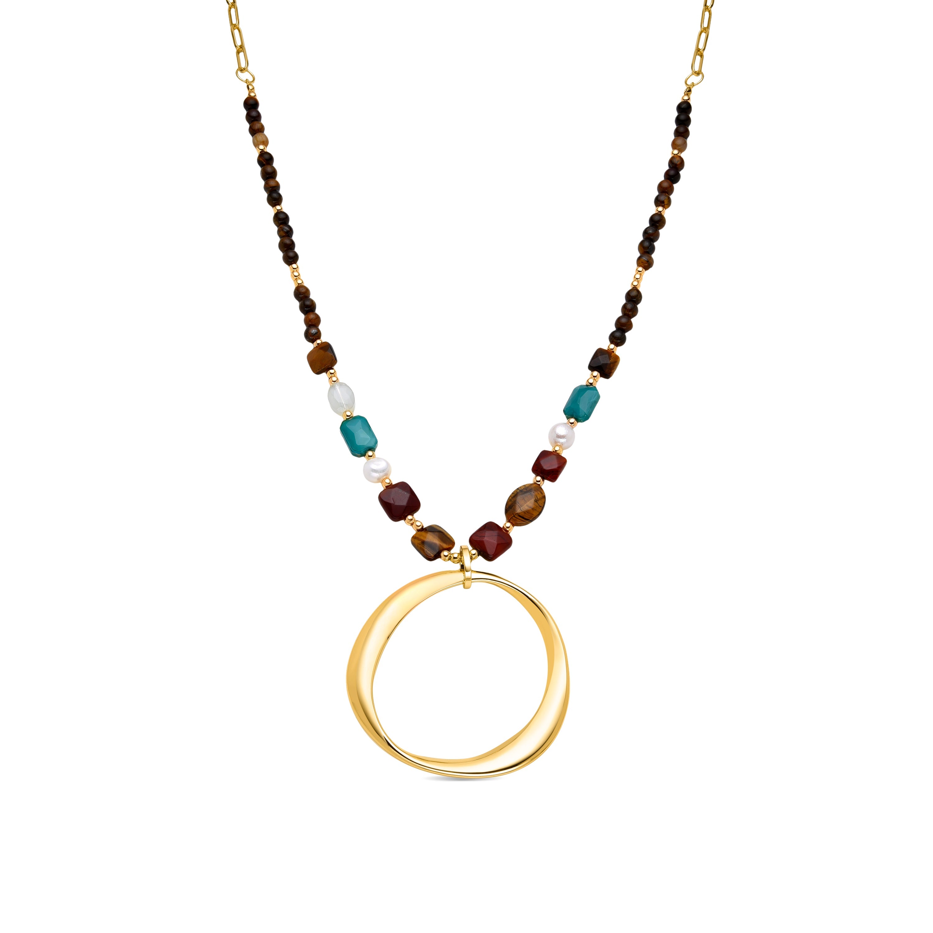 Collar de Cristal Multicolor acabado en oro amarillo 18K - Miyou