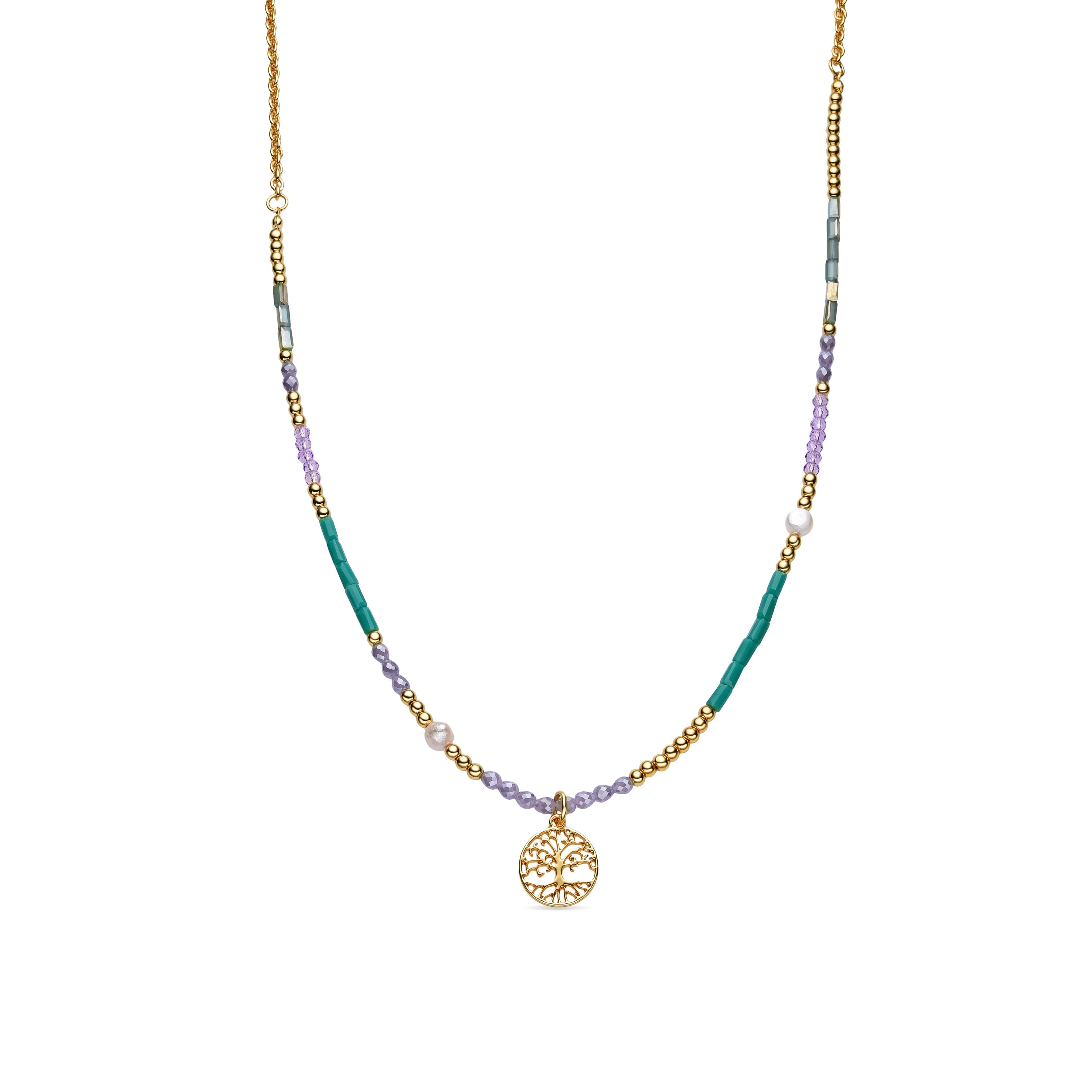Collana con Cristallo Blu finitura oro 18k - Zorsi