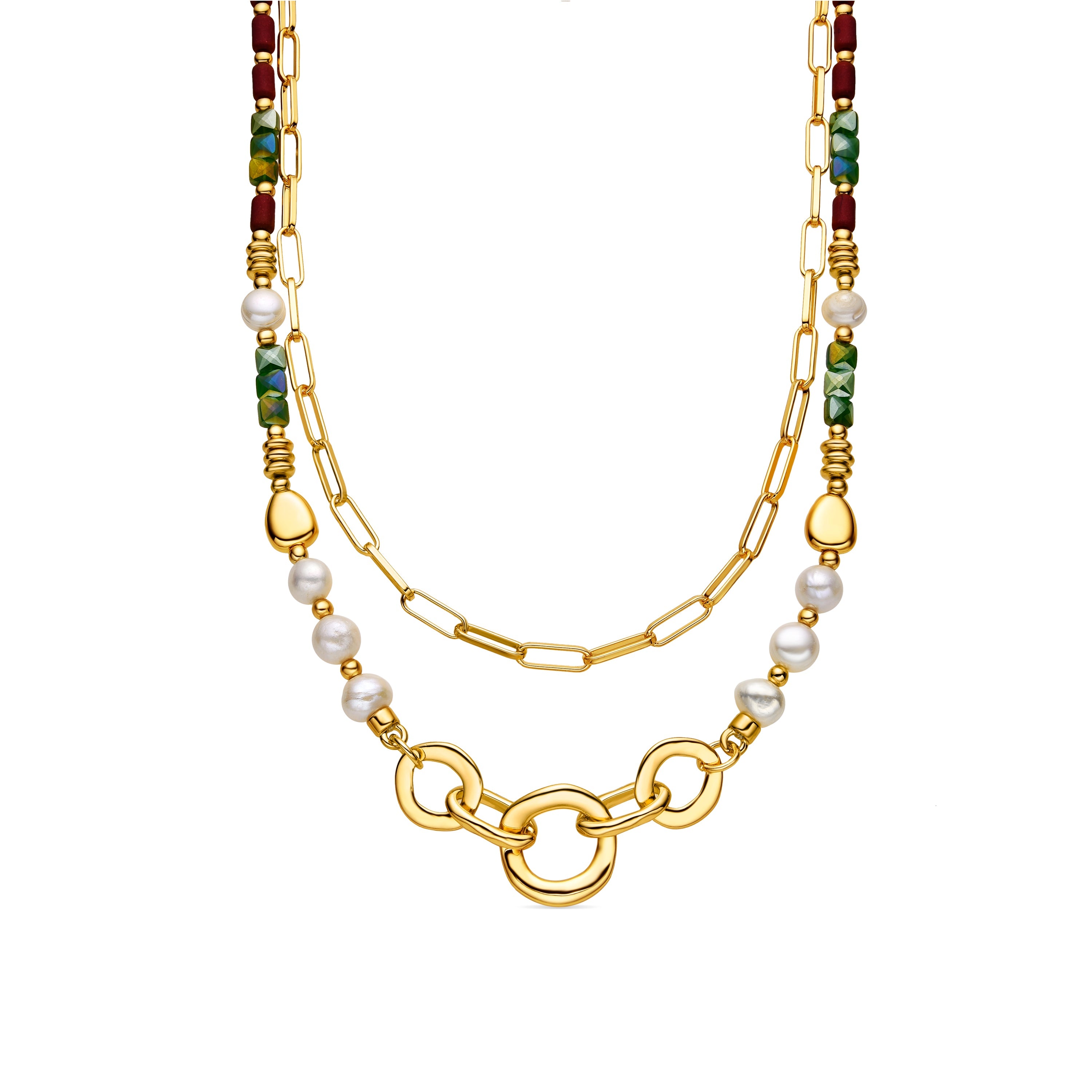 Ketting met Witte Parel afgewerkt in 18k goud - Kany