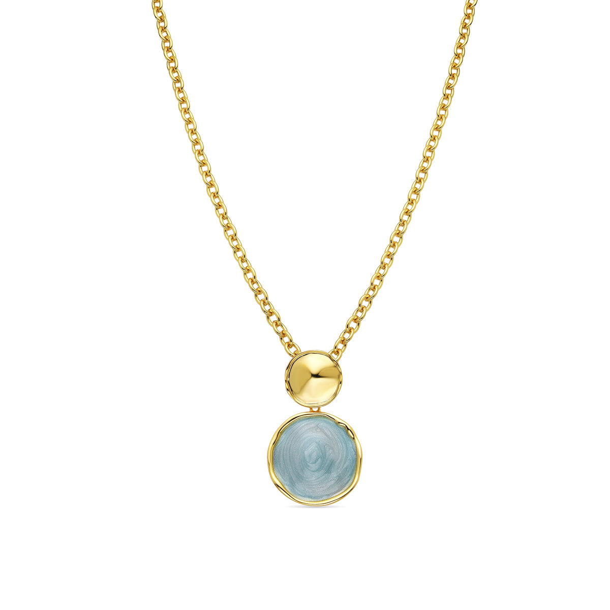 Collar Talorzi de Lacado Azul acabado oro amarillo de 18k