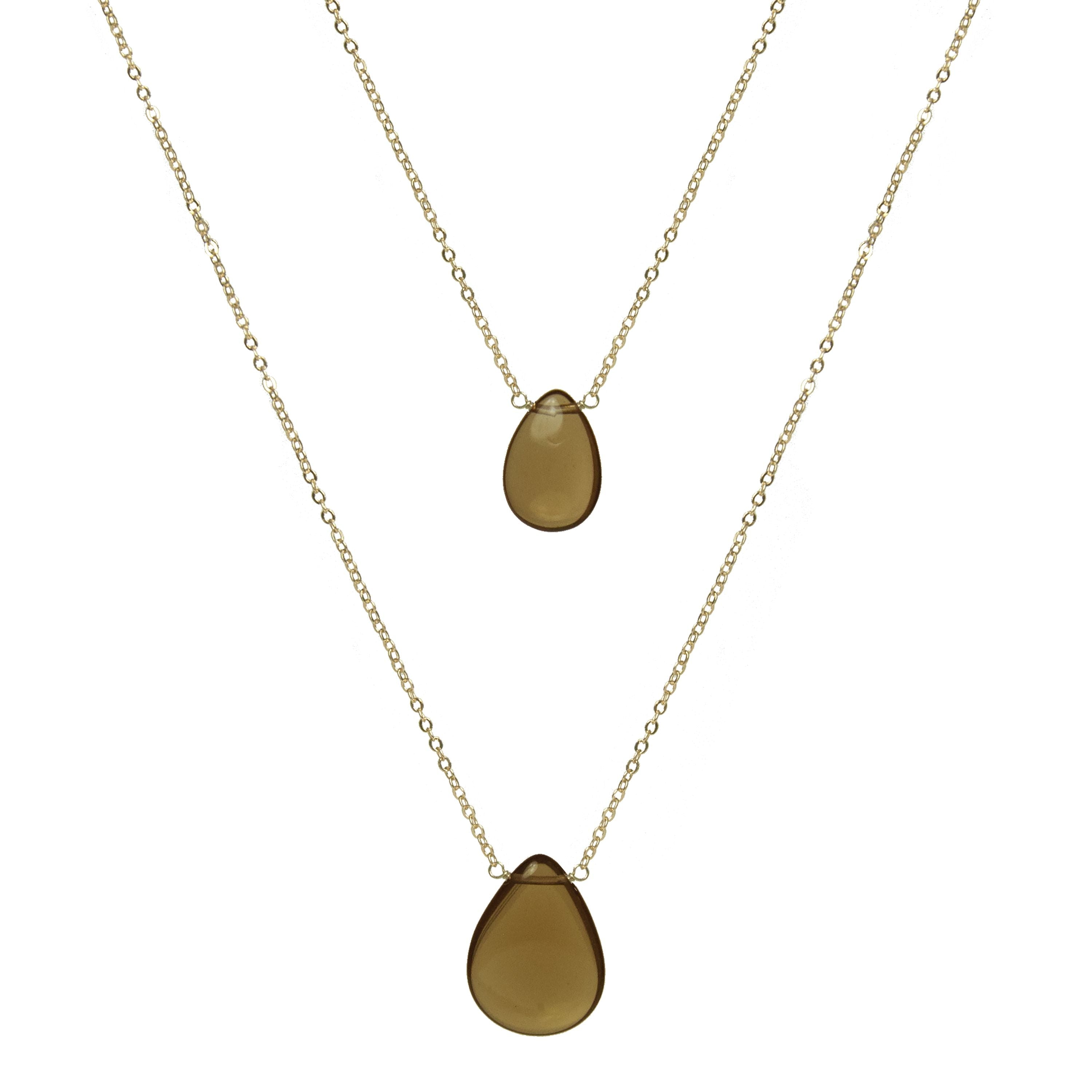 Collana in Quarzo Fumè Cristallo di Rocca finitura in oro giallo 18K - Abelia