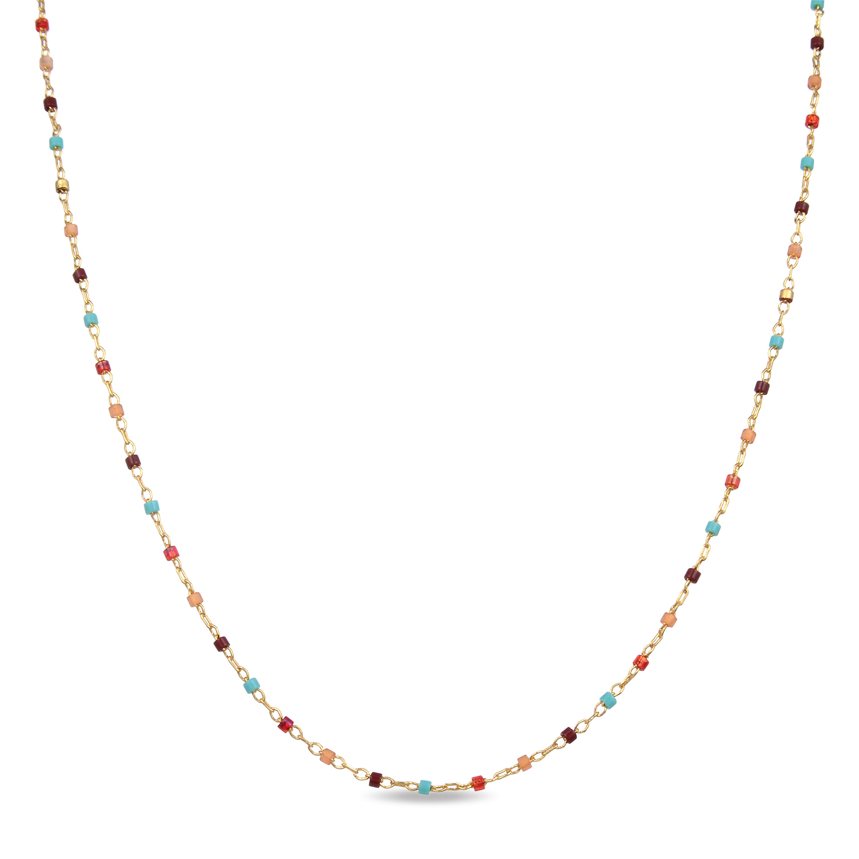 Collar de Cuarzo Hidrotermal Multicolor acabado en oro amarillo 18K - Nespo