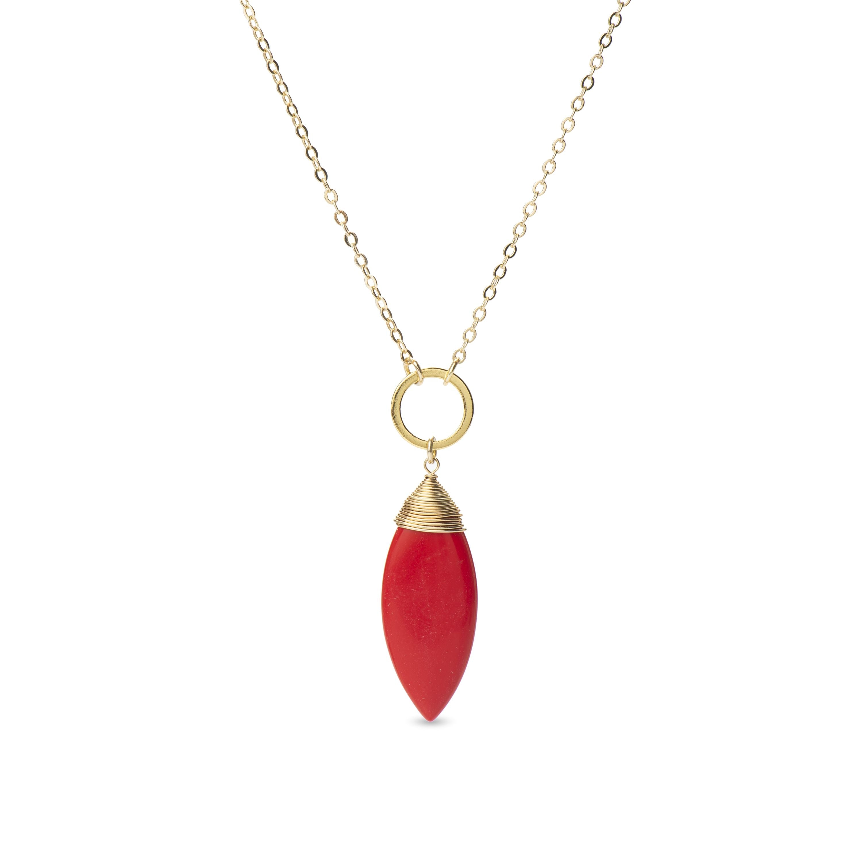 Collana in corallo finita in oro giallo 18K - Ayom