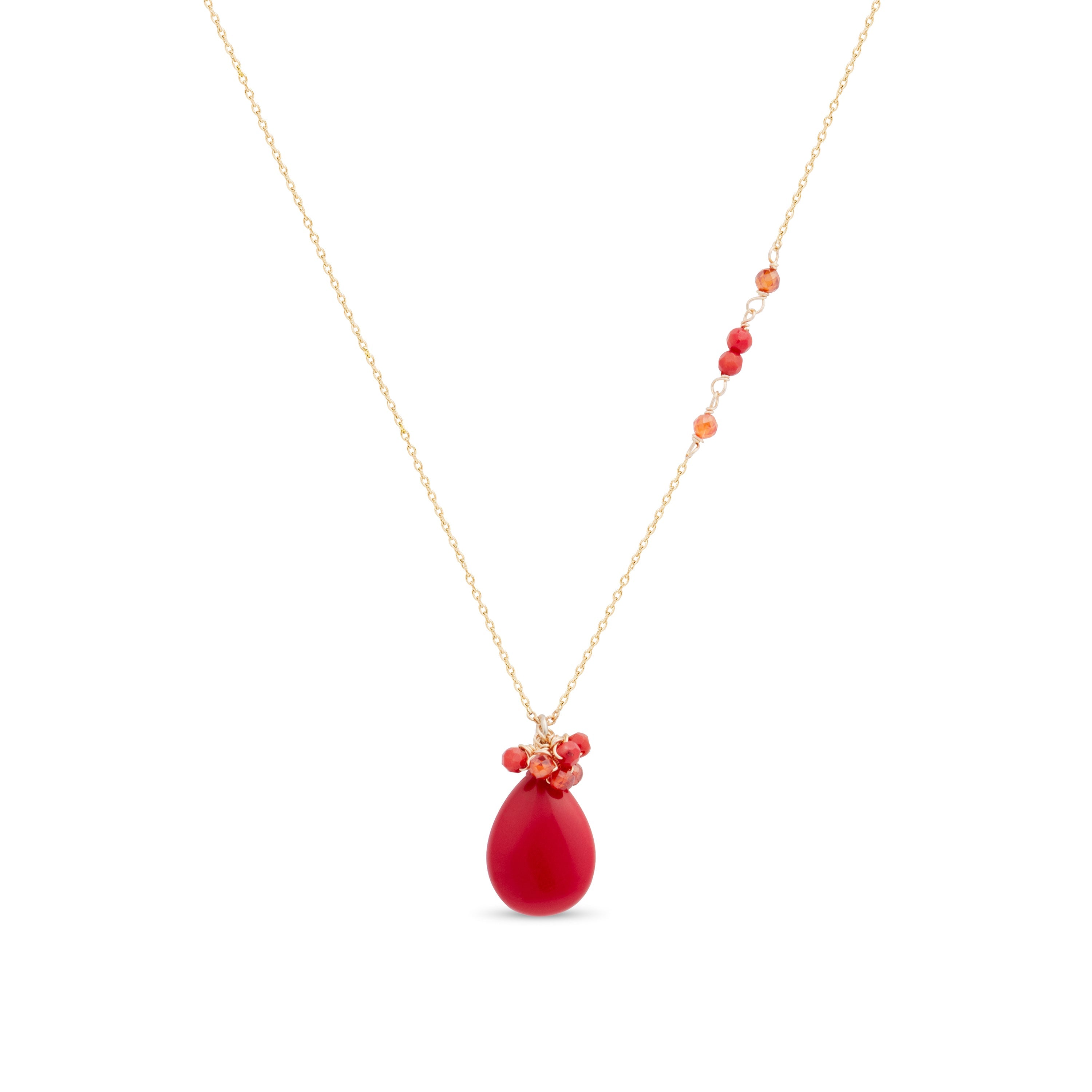 Collana in corallo finita in oro giallo 18K - Adak