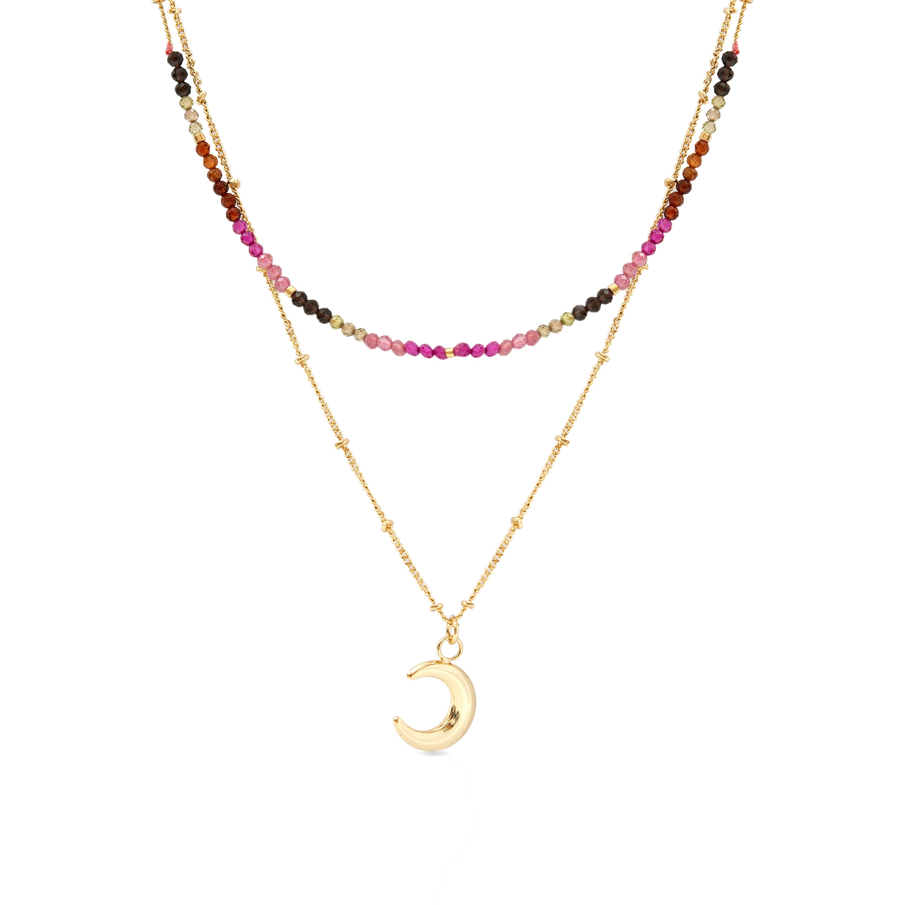 Collana in Cristallo Multicolore con finitura in oro giallo 18K - Noko