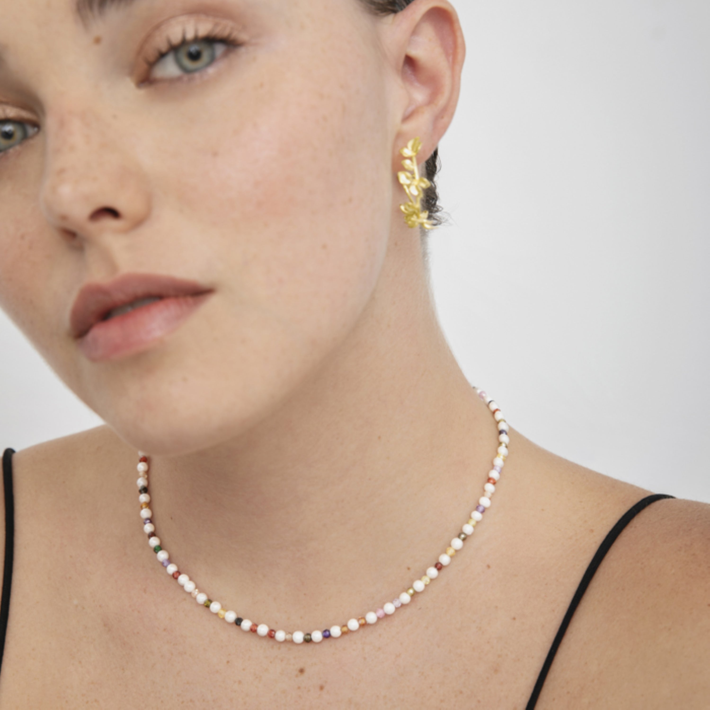 Collana in Cristallo Multicolore con finitura in oro giallo 18K - Amio