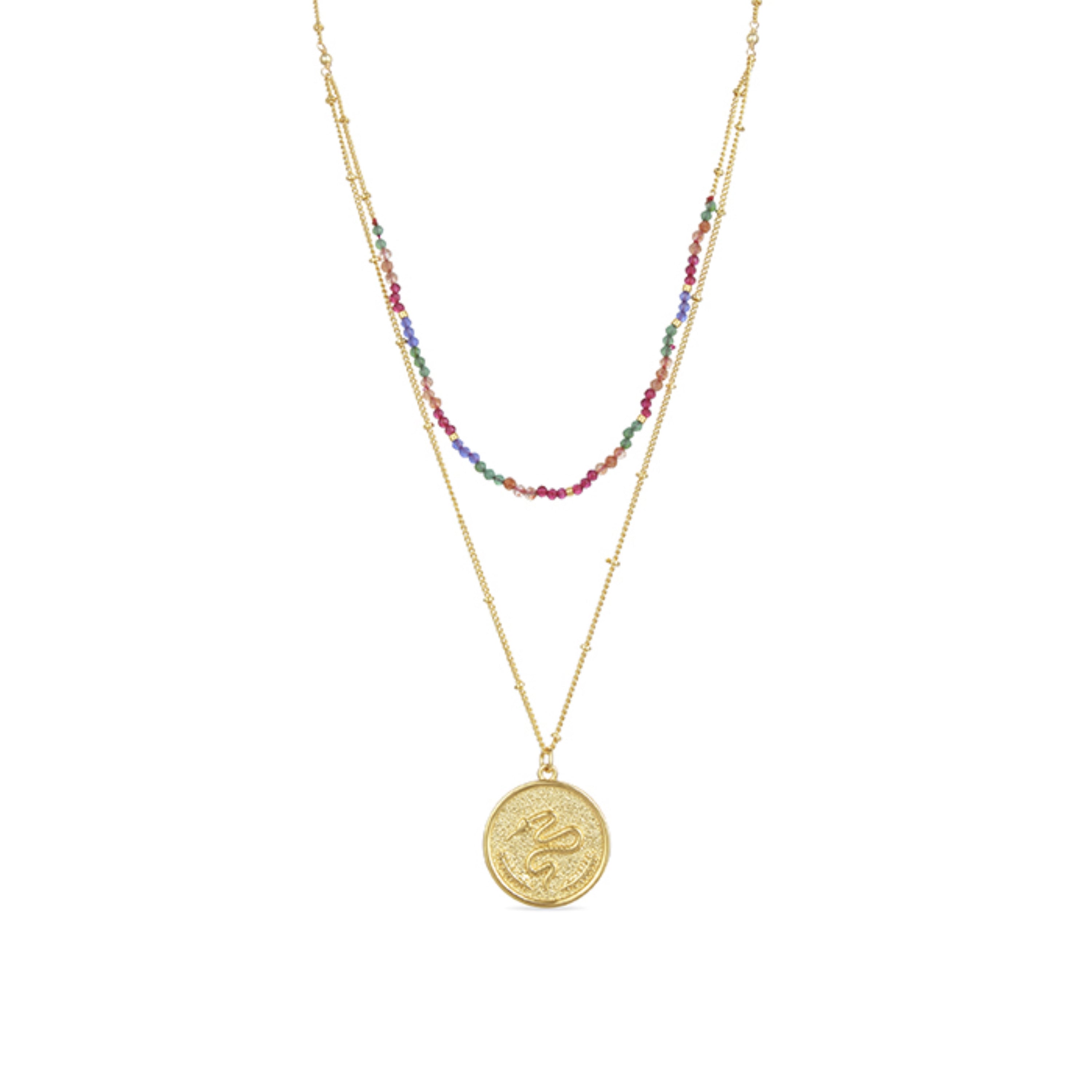 Collana in Cristallo Multicolore con finitura in oro giallo 18K - Eku