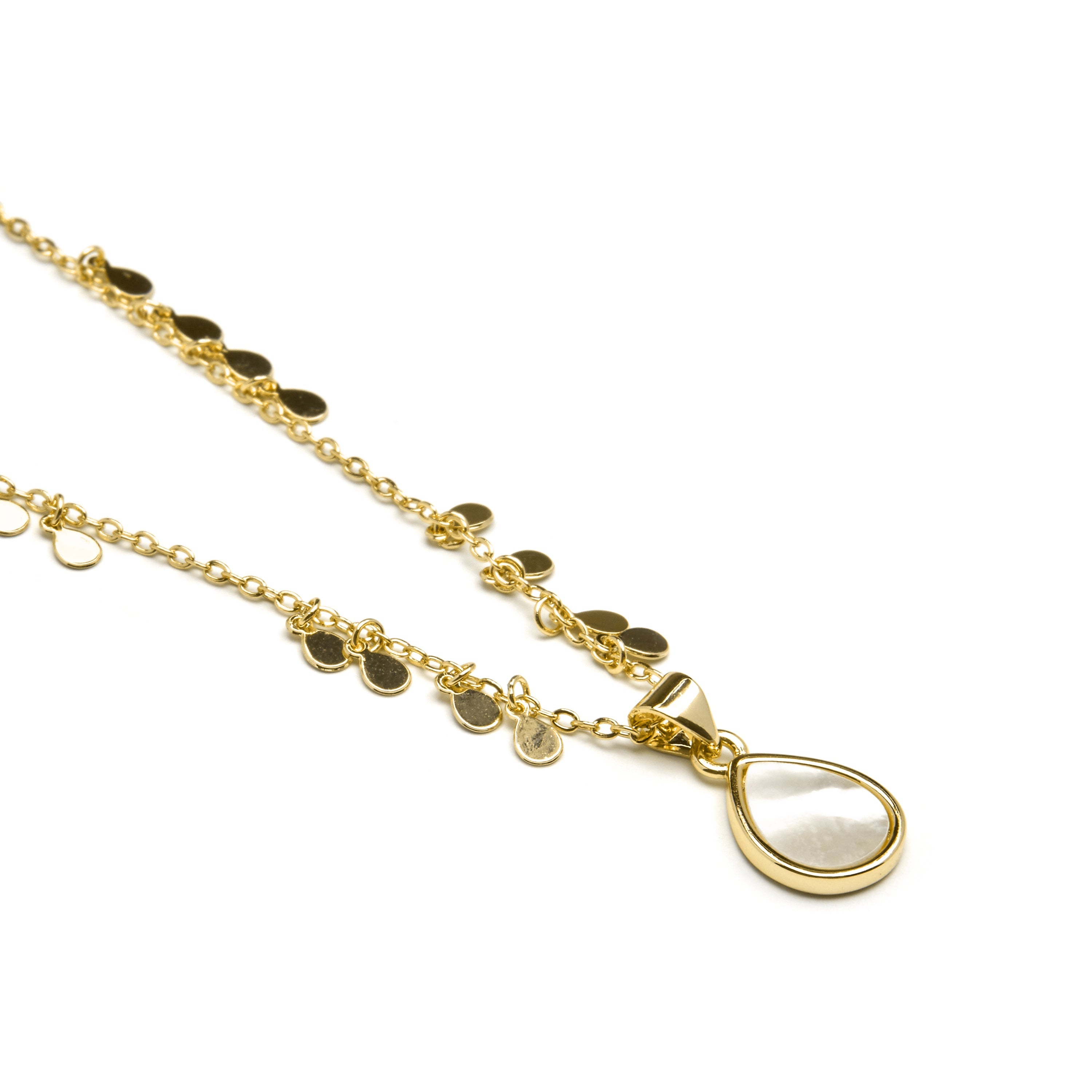 Collana in Madreperla Bianca con finitura in oro giallo 18K - Lain
