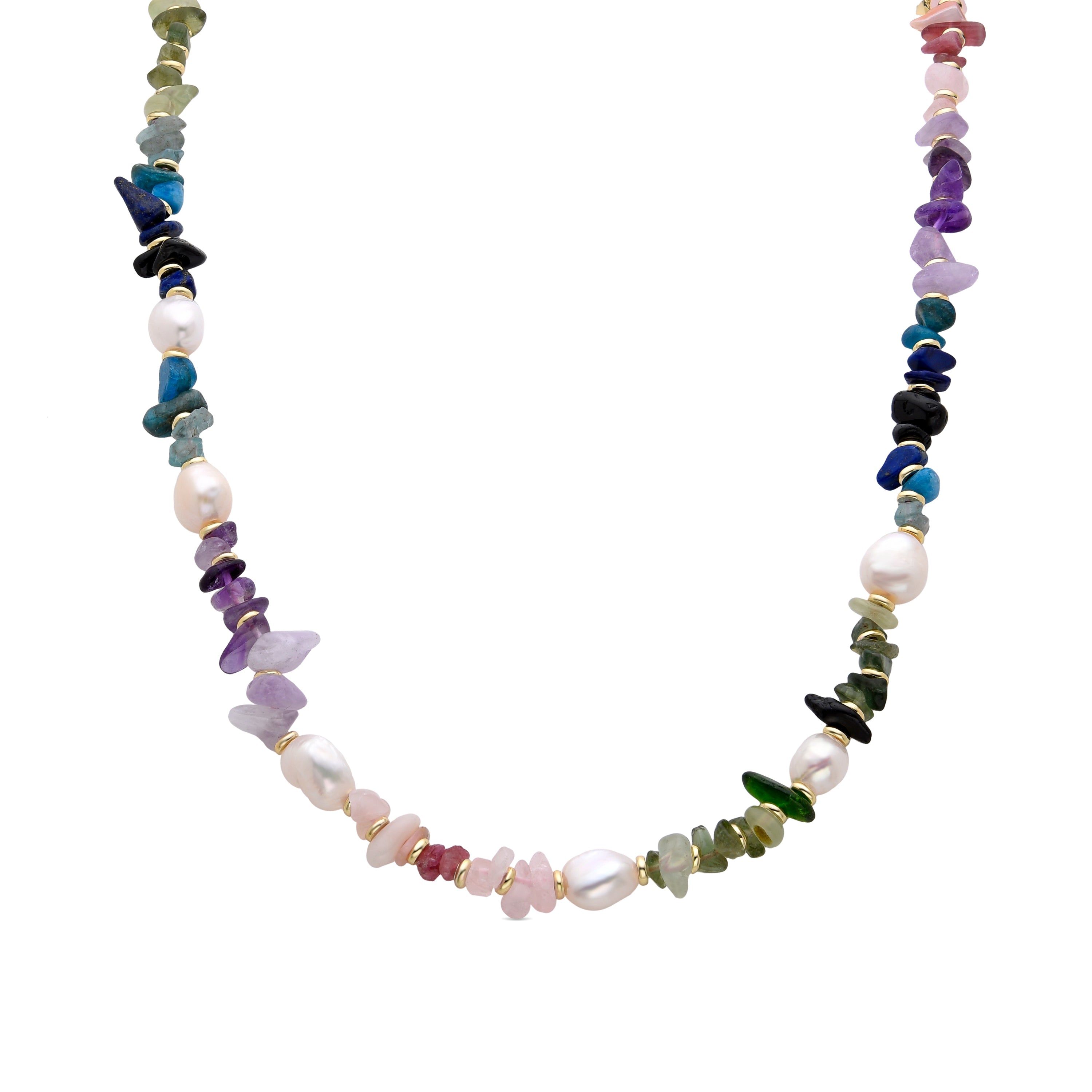 Collar de Multicolor Piedra Natural acabado en oro amarillo 18K - Kasyo