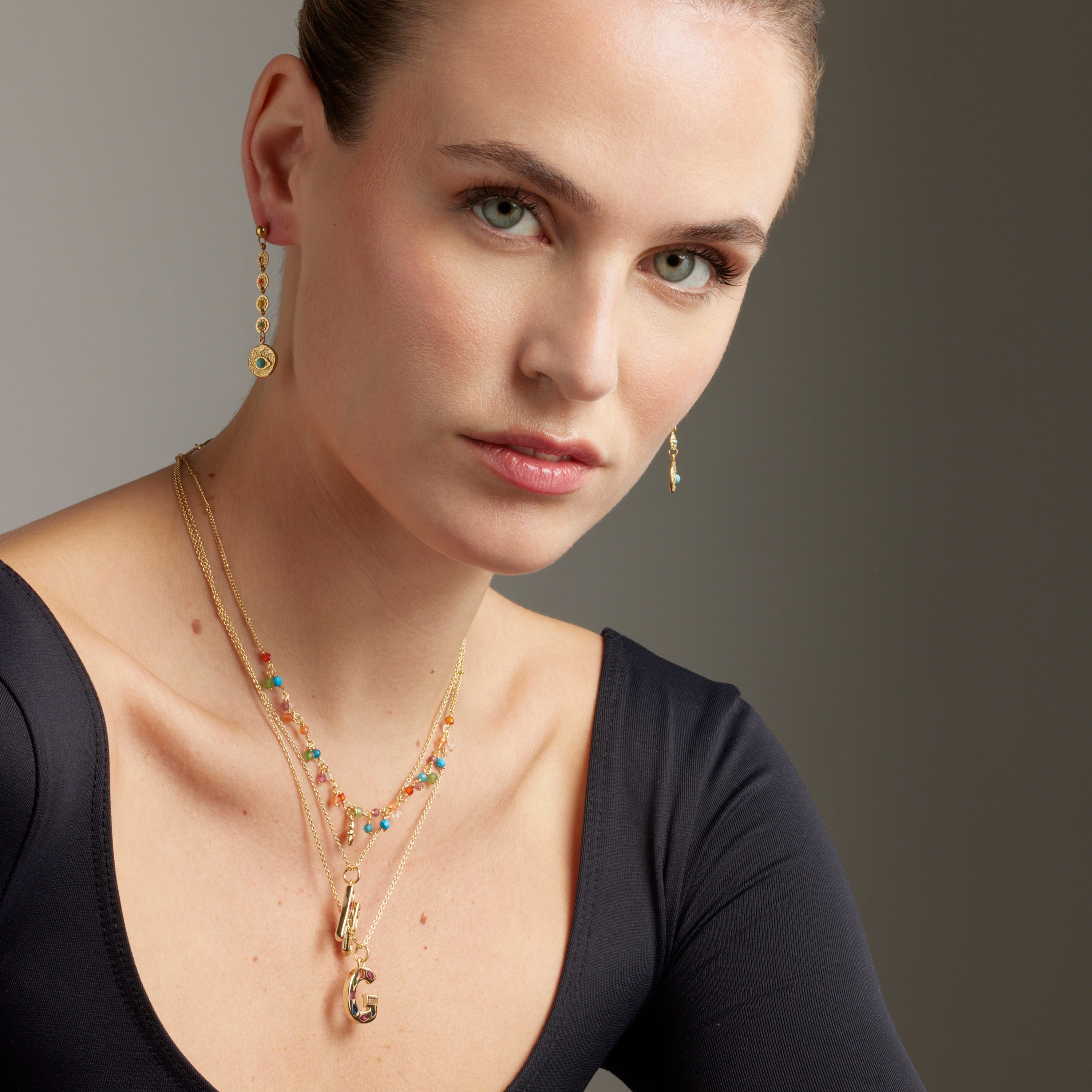 Collana in Cristallo Multicolore con finitura in oro giallo 18K - Lision
