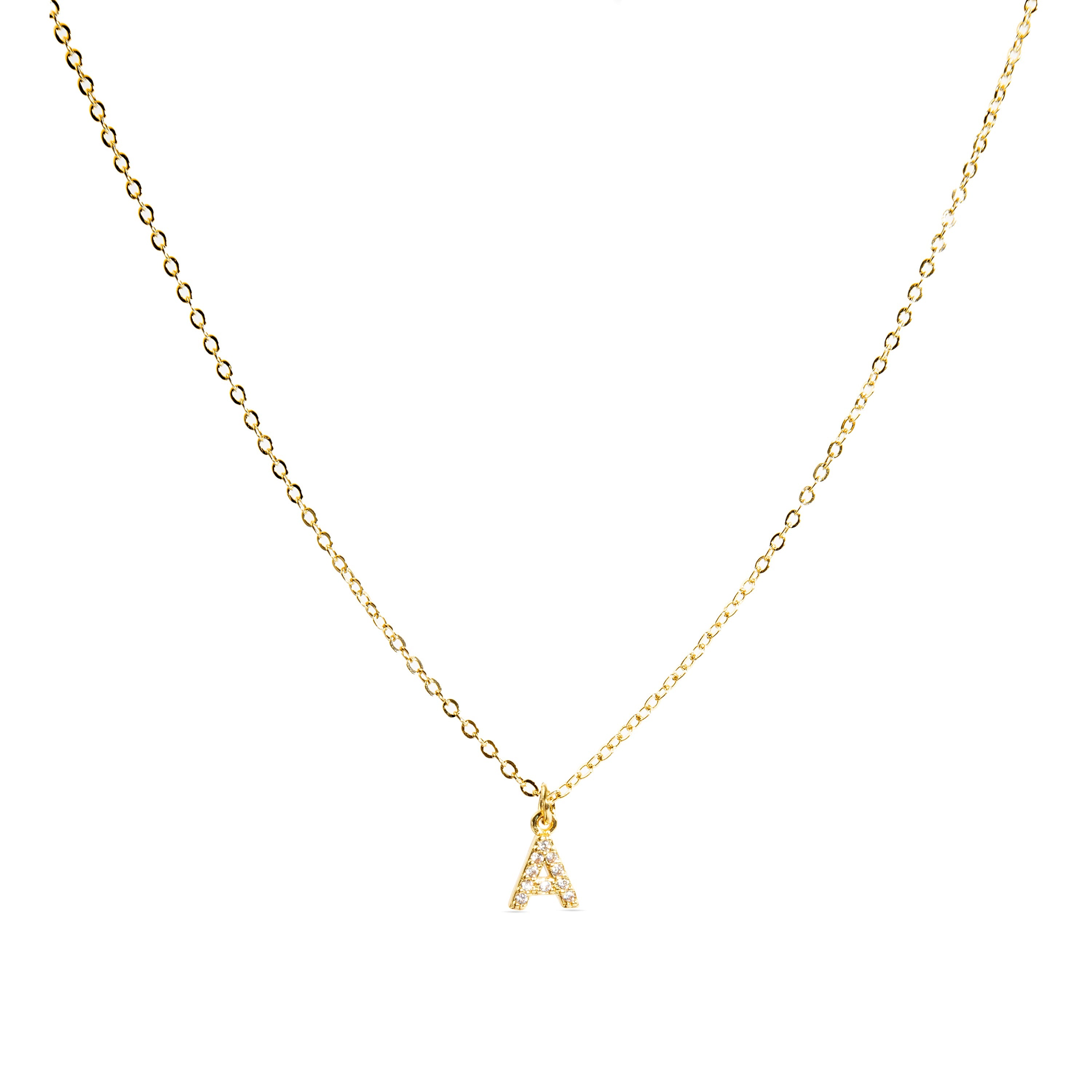Collar con Circonita Brillante acabado oro 18k - Alphabet
