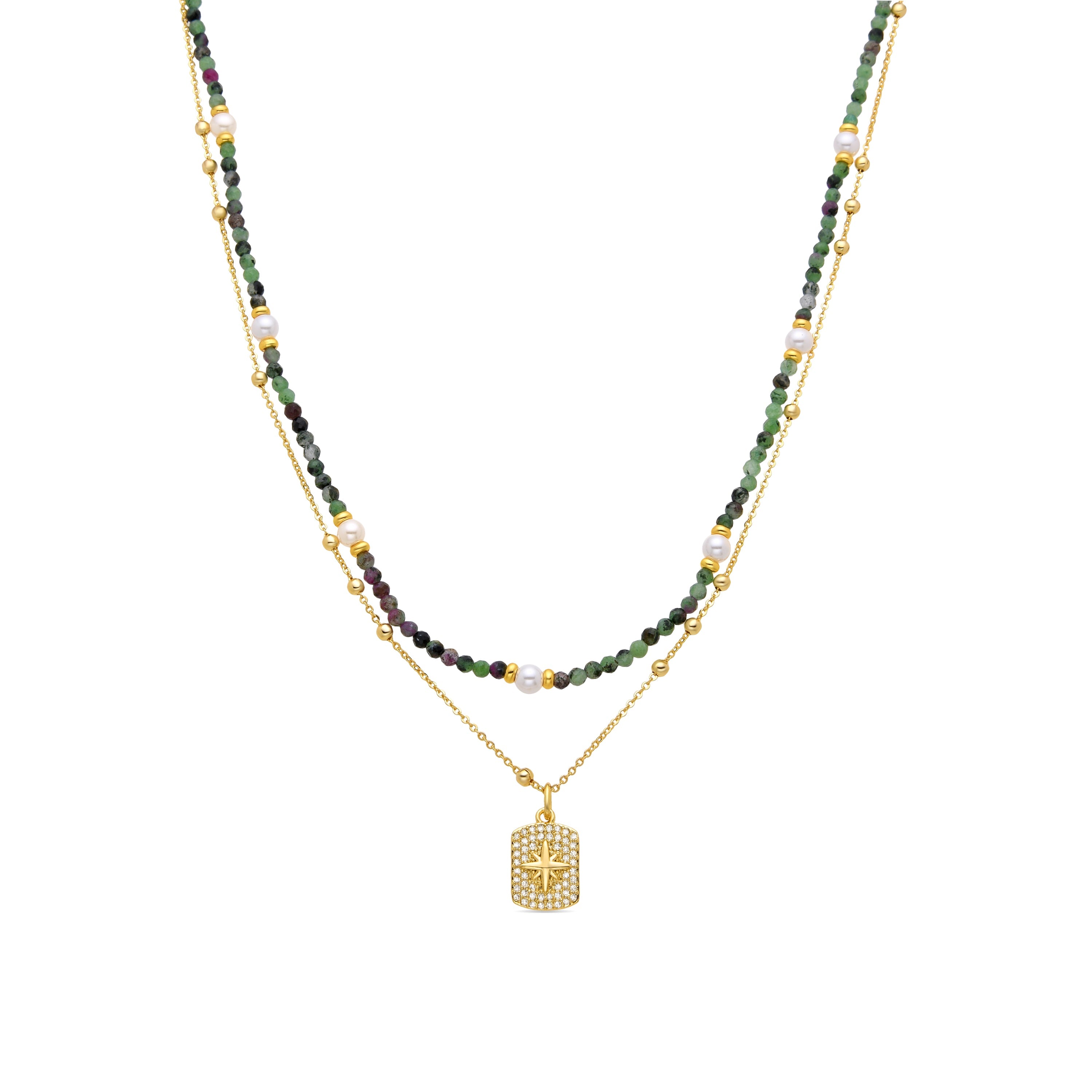 Collar de Perla Blanca acabado en oro amarillo 18K - Rayja