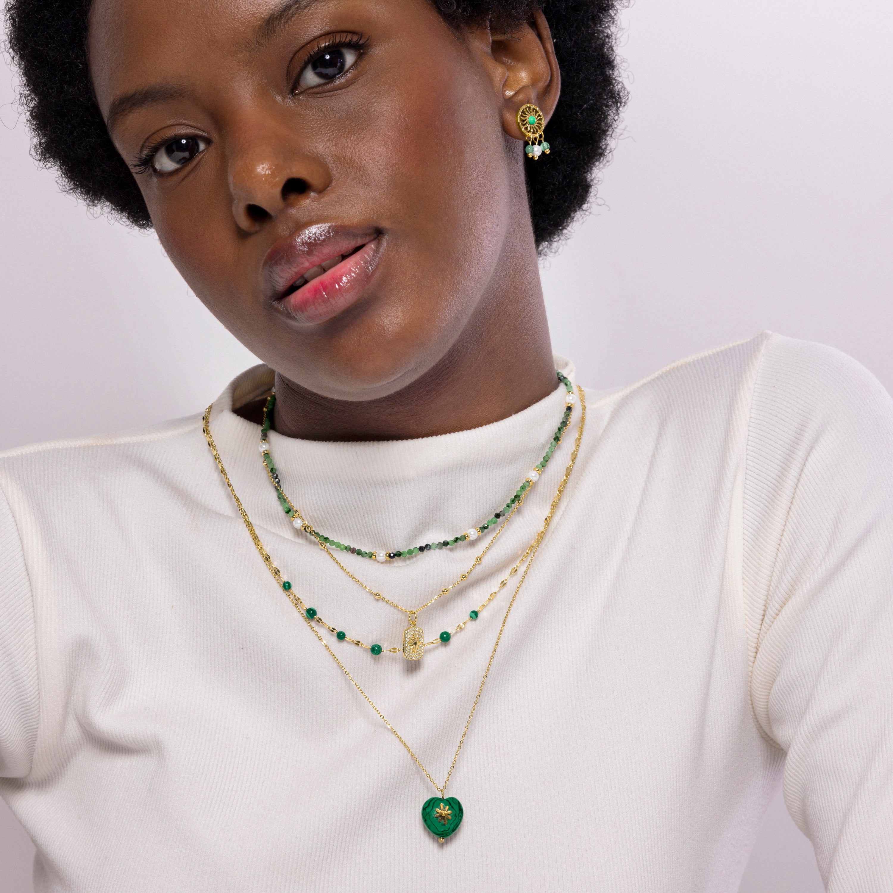 Collar de Perla Blanca acabado en oro amarillo 18K - Rayja