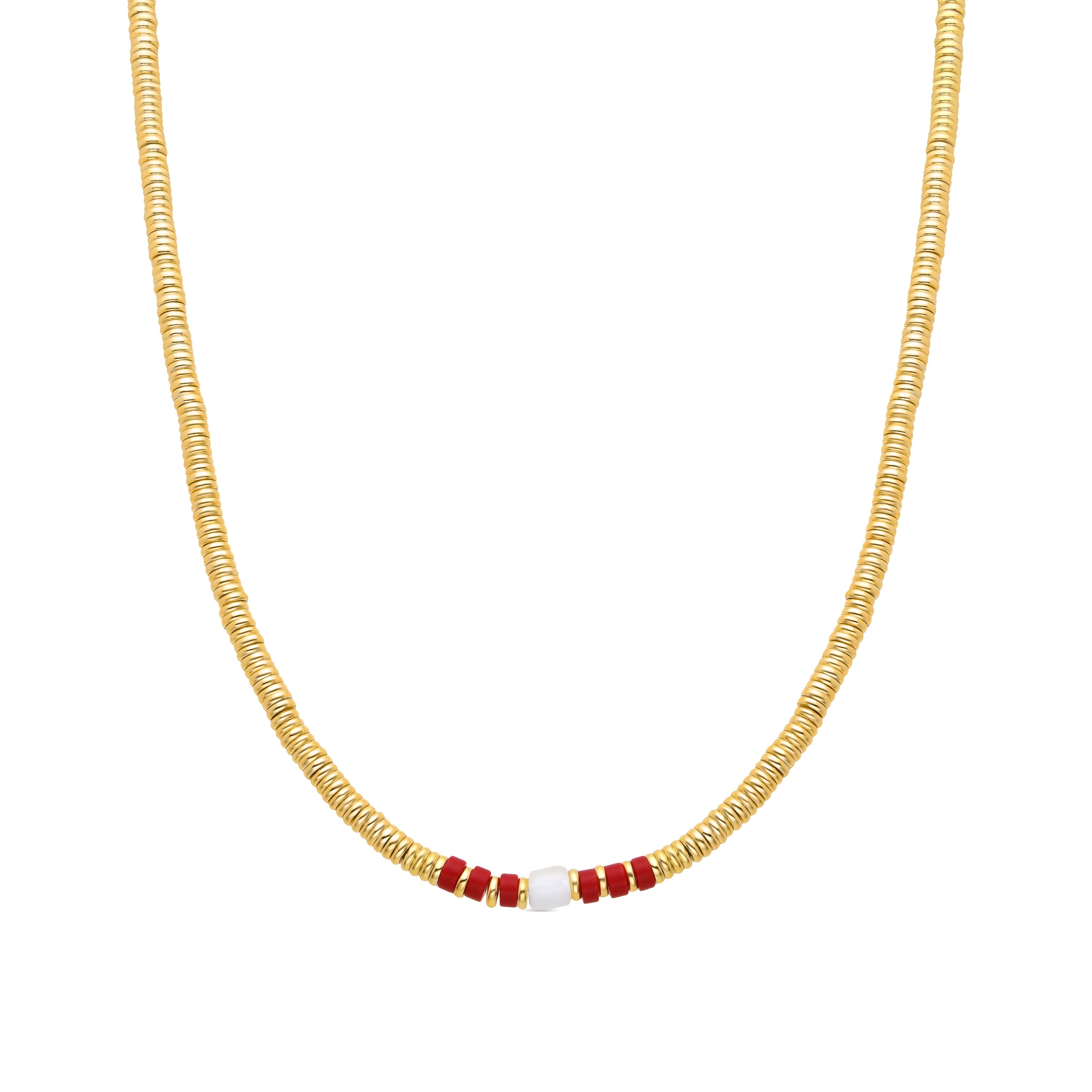 Collana in corallo finita in oro giallo 18K - Sumuna