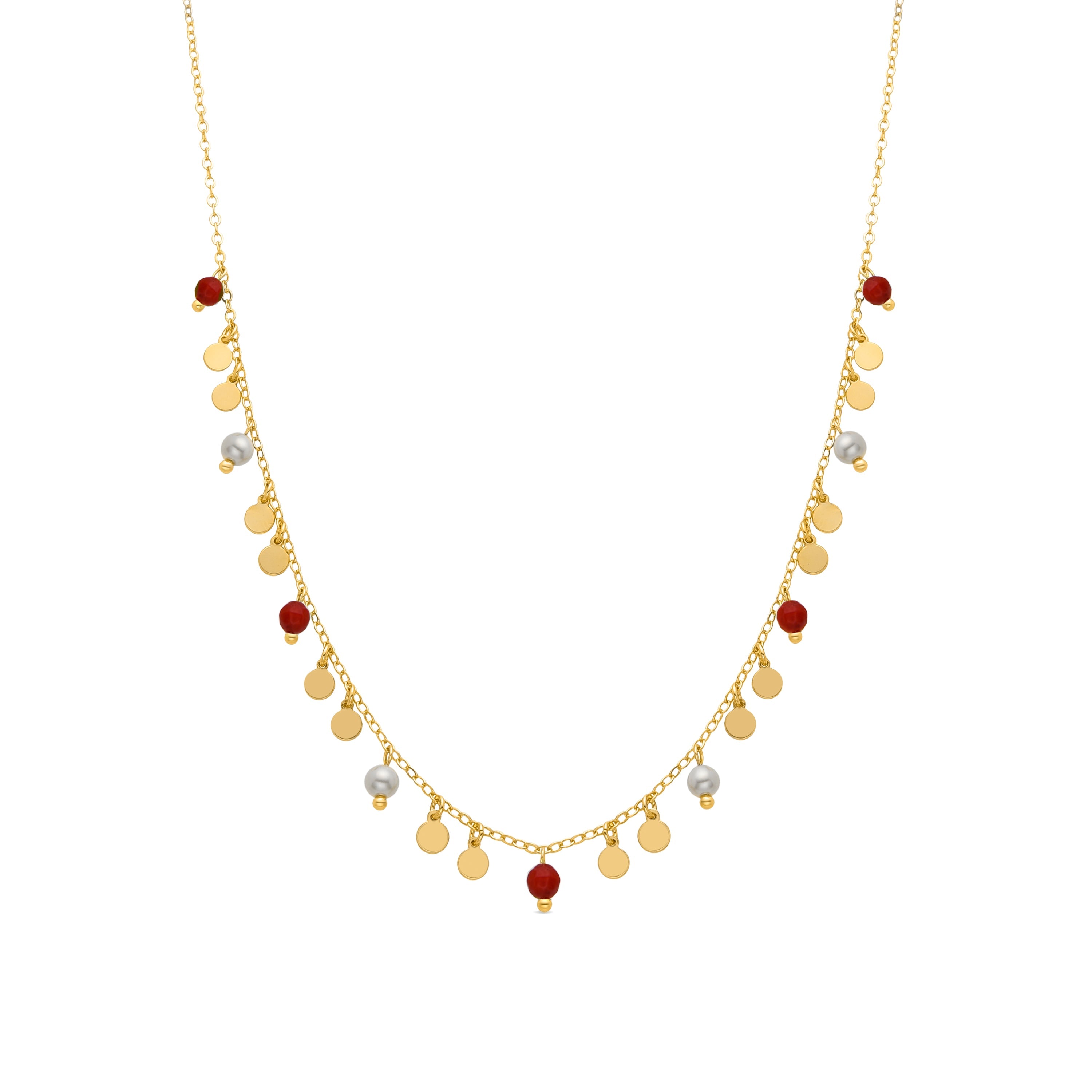 Collana in corallo finita in oro giallo 18K - Dilna